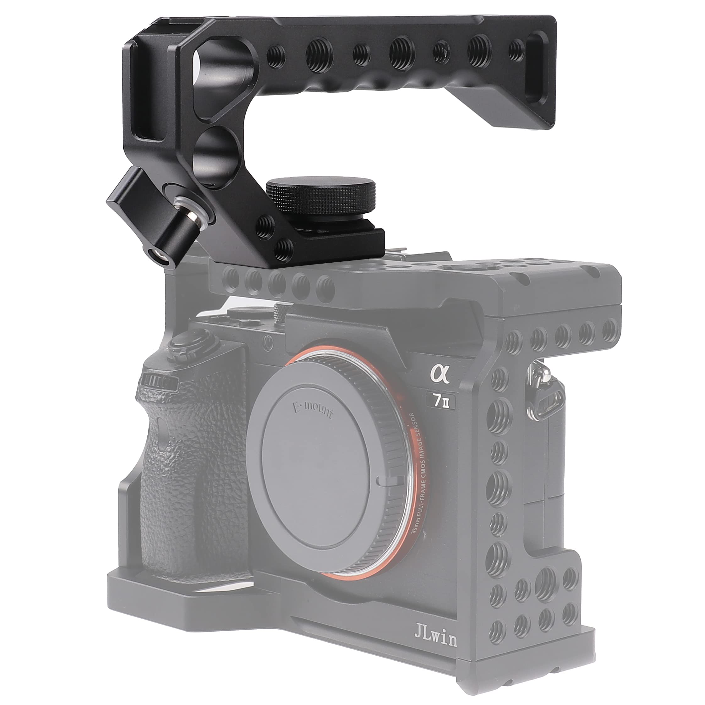 Foto4Easy Camera Top Handle Grip With Cold Shoe Mount For Dslr Camera Cage Video Black