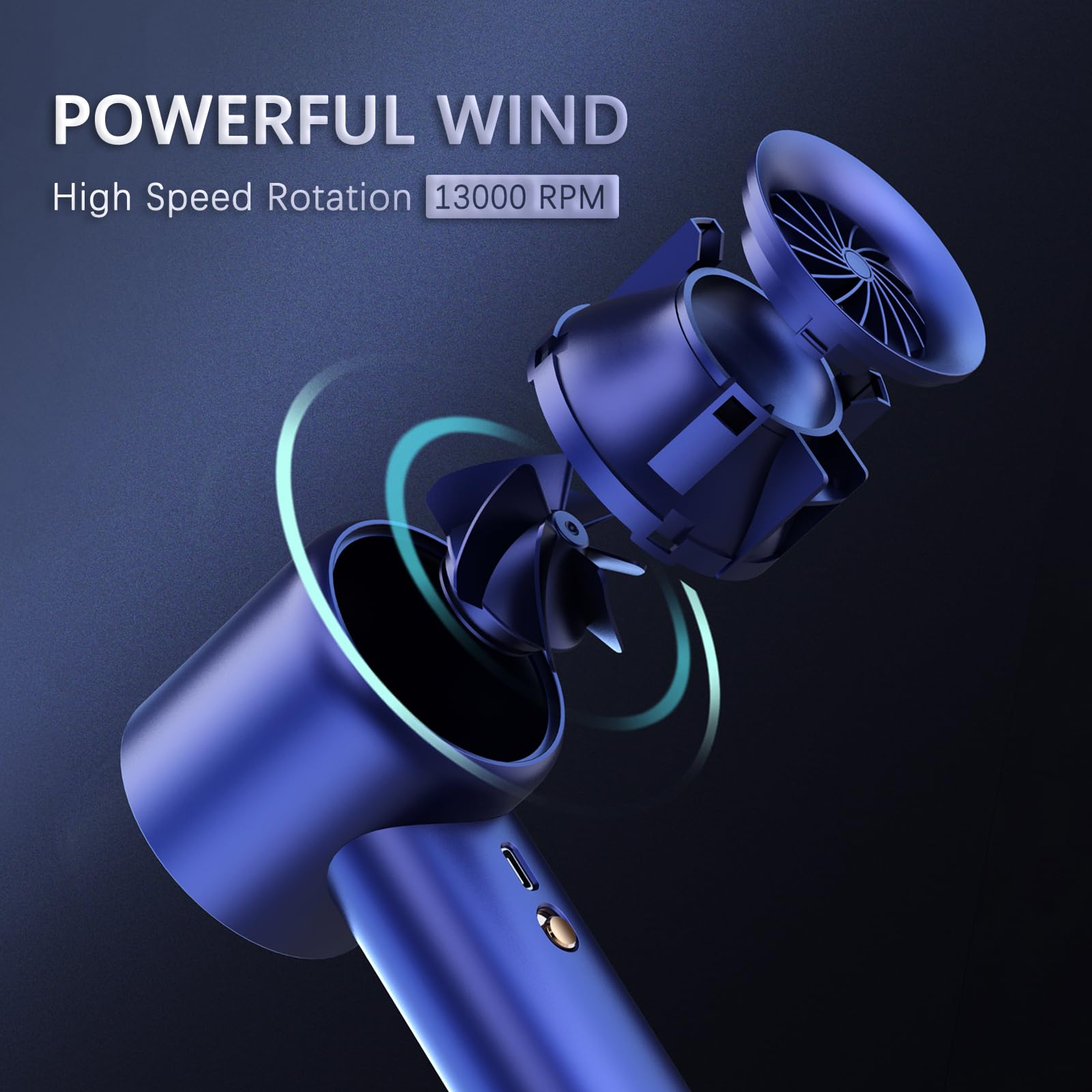 Handheld Fan,1-100 High Speed Hand Fan Adjustable Turbo Mini Fan,5000Mah Battery Operated