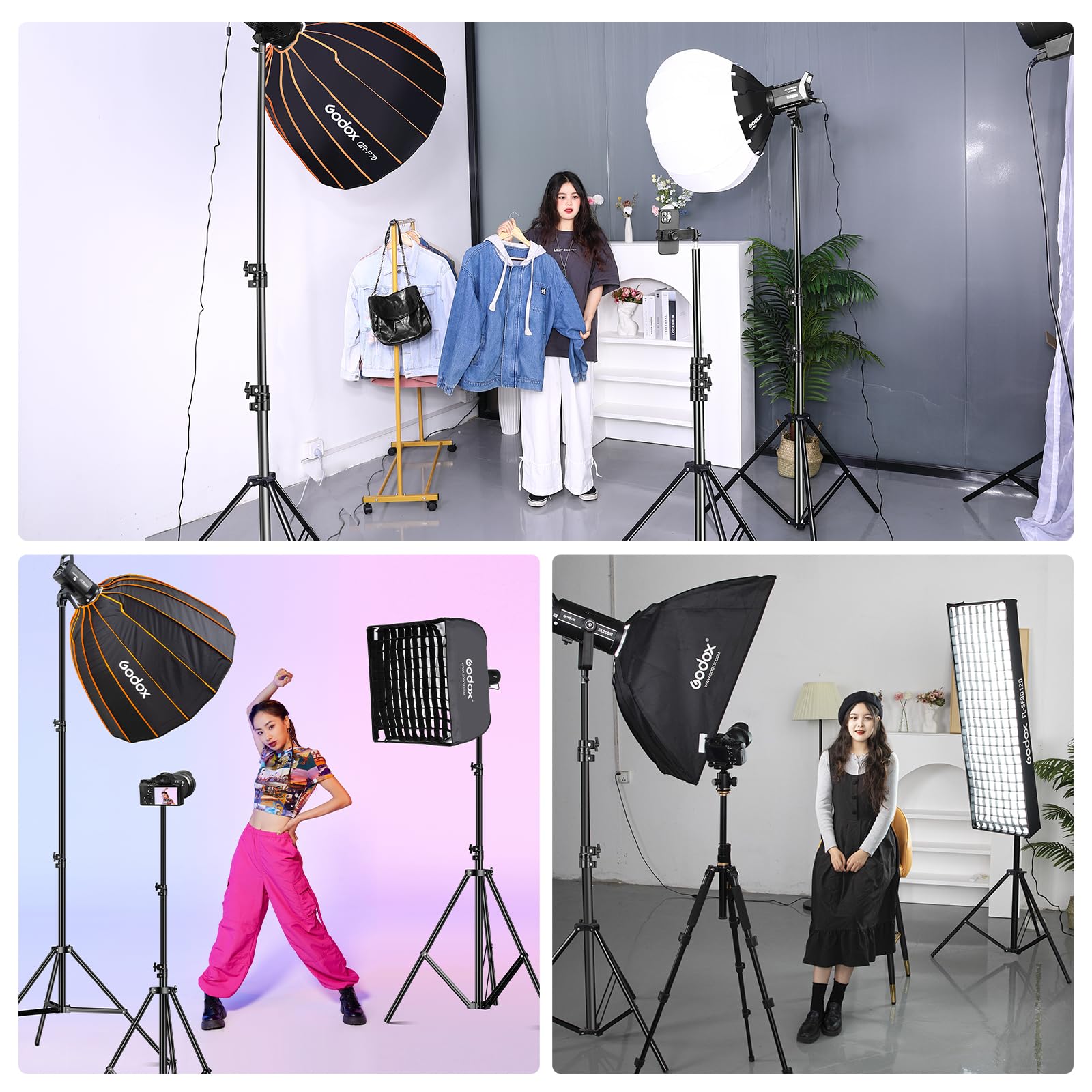 Soonpho Heavy Duty Light Stand 9.8Ft /3M Photography Tripod Light Stand Metal Adjustable Spring Cushioned With Carry Bag 1/4” To 3/8” Universal Screw For Photography Led Video Light, Ring Light, Monolight