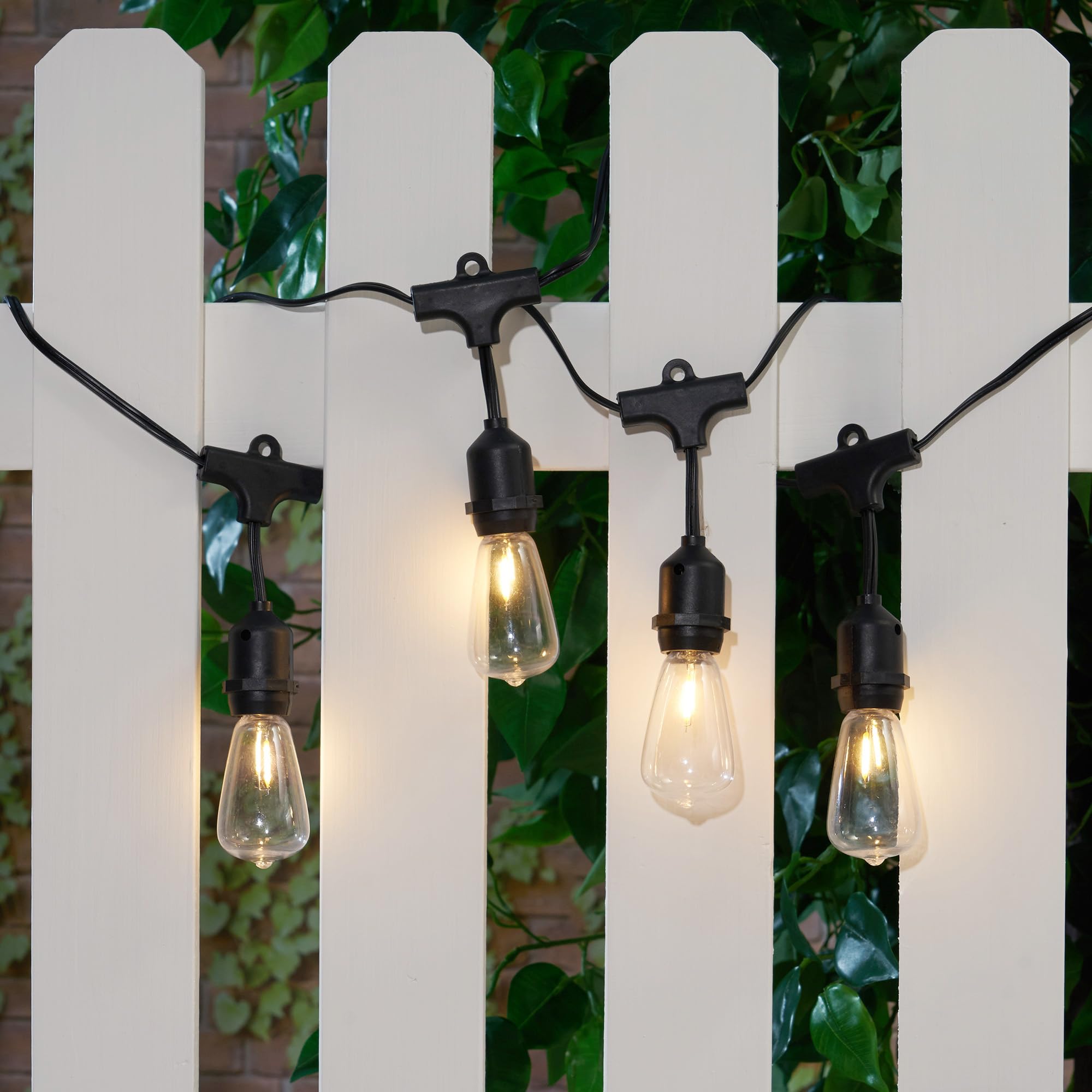 Afirst Solar Outdoor String Lights 24Ft With 15 Led Bulbs 2700K Weatherproof Satterproof Patio Lights For Garden Backyard Umbrella Lighting