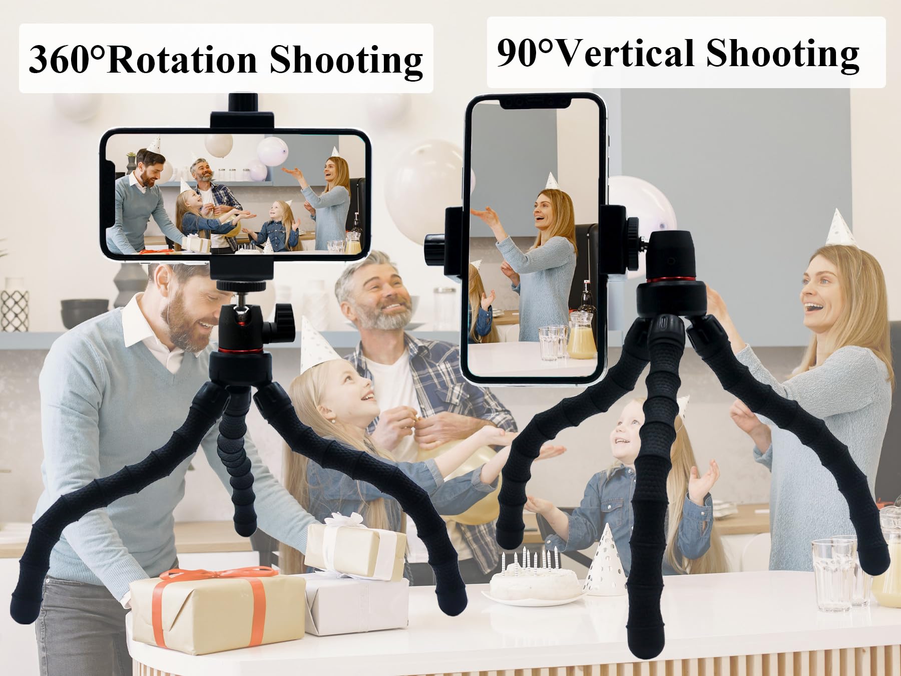 Licrugu Flexible Camera Tripod Compatible With Gopro Hero 13 12 11 10 9, Bendable Phone Tripod Mini Tripod For Iphone, Video Recording Vlogging, Phone Holder Mount Stand 360° Rotation Camera Tripod