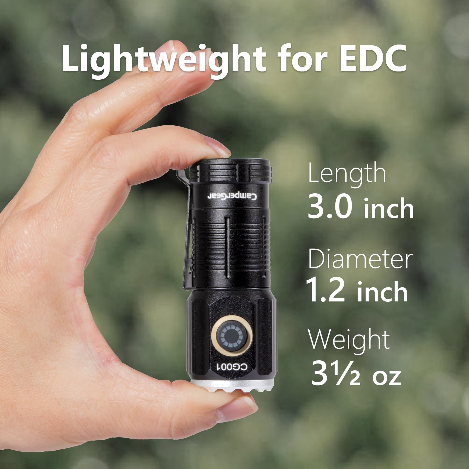 Campergear Small Led Rechargeable Flashlight, 3800 Lumens High Lumens Super Bright Mini Edc Flash Light For Camping Hiking Working And Home Use, Battery Included
