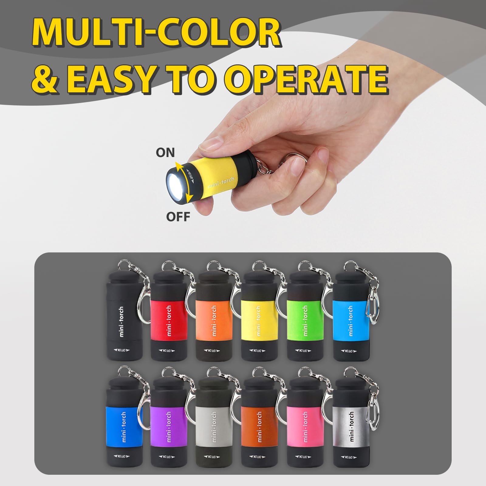 Castnoo 12-Pack Small Keychain Flashlights, Led Pocket Keychain Light With White Light, Waterproof Usb Rechargeable Mini Flashlights In Bulk For Kids And Adults Emergency, Camping, Night Reading