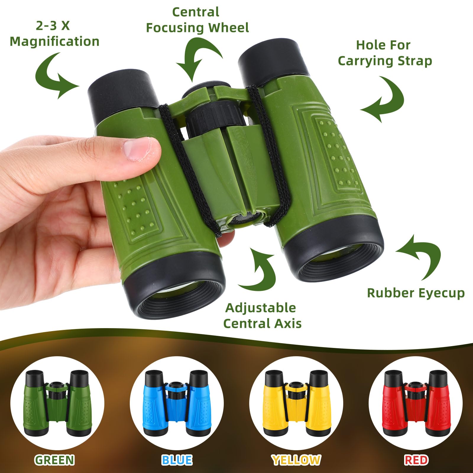 Wettarn 24 Pack Kid Mini Compact Binocular Compass Magnifying Glass Set For 3-12 Years Boy Girl Toddler Small Telescope Binocular For Kid Bird Watching Camping Hiking Exploring Outdoor Play