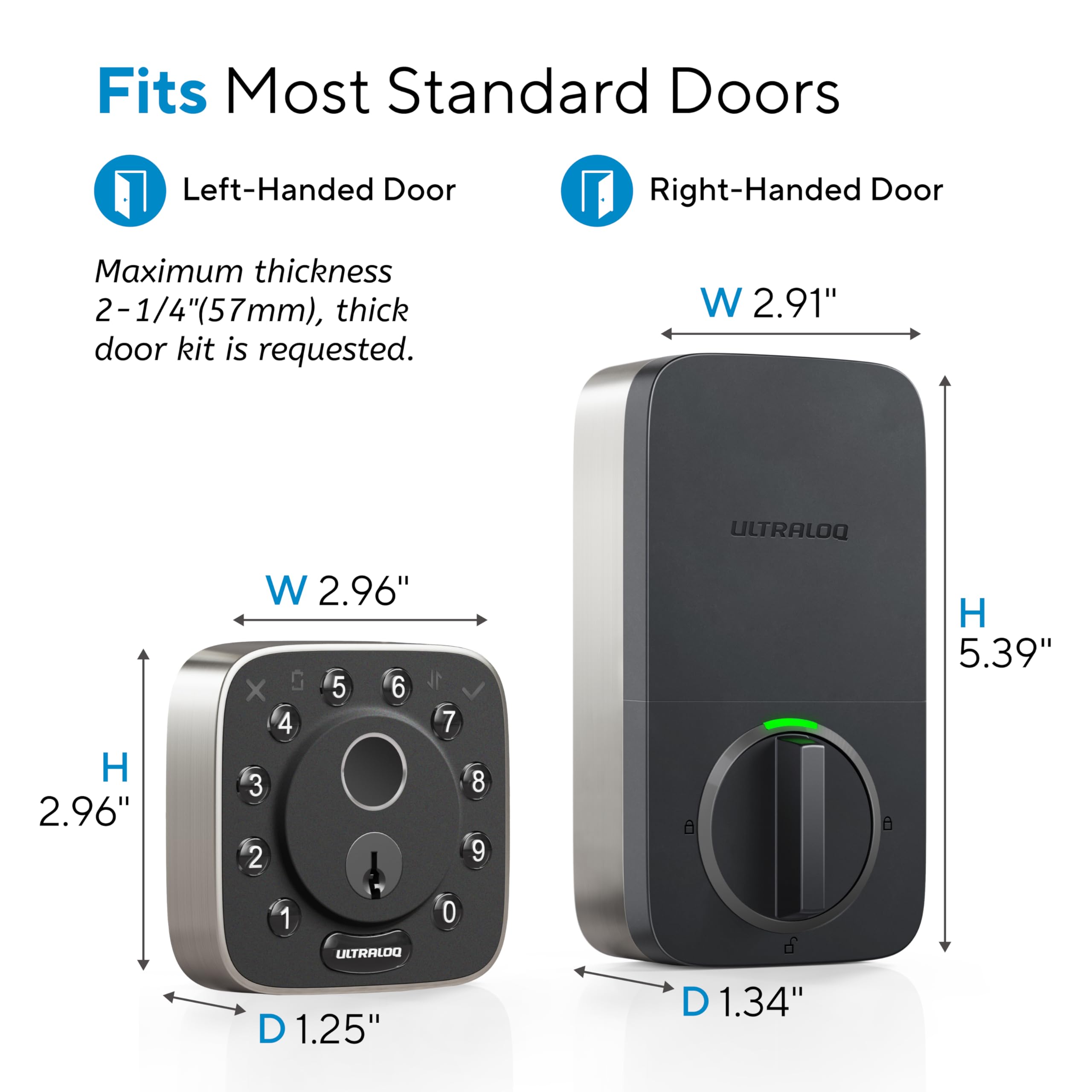 Ultraloq   Bolt Fingerprint Smart Lock,Biometric Deadbolt With Built In Wifi,Keyless Entry Door Lock For Front Door,App Remote Control,10 Months Battery,Ip65 Waterproof,Bhma Grade Aaa