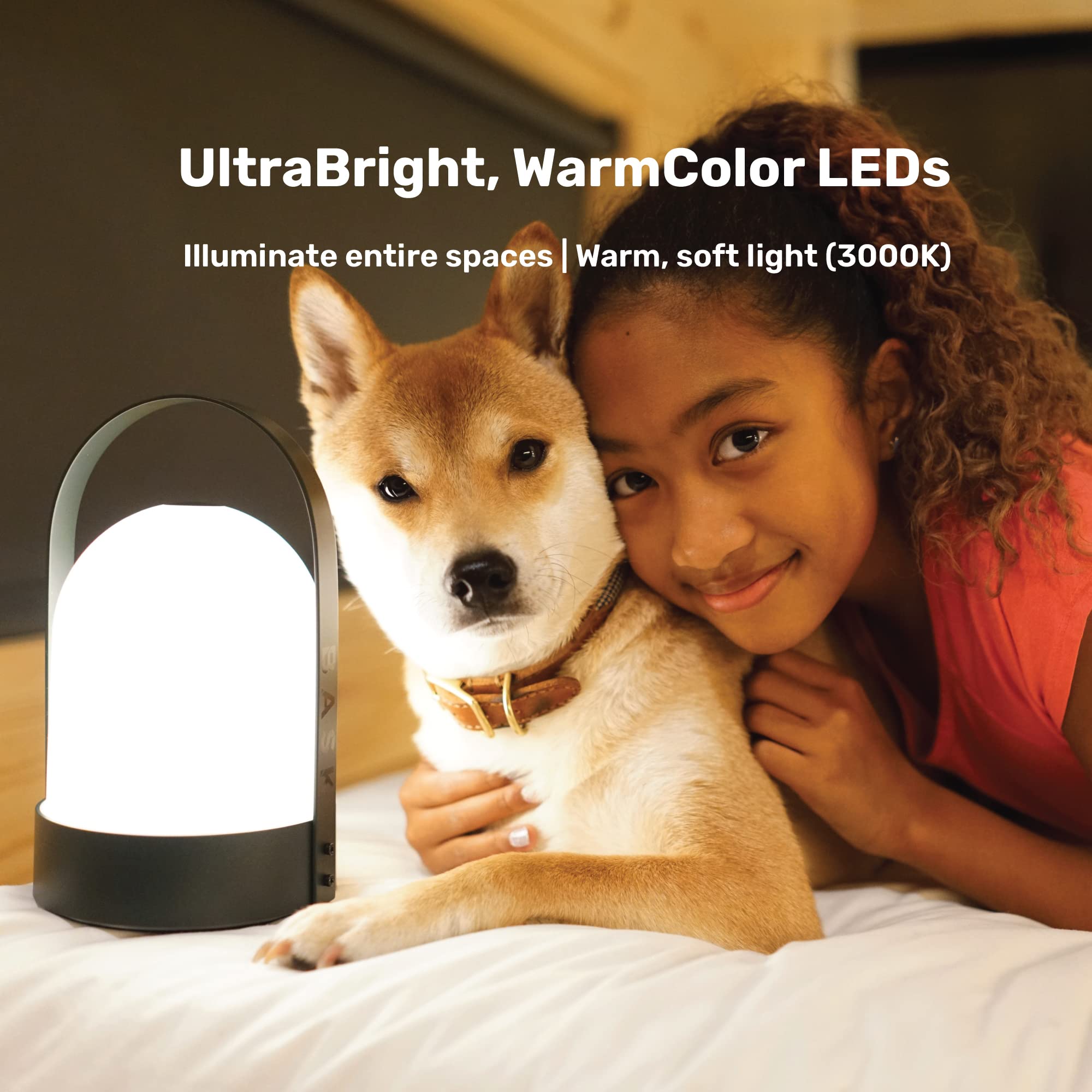 Bask Kin 3.0 Portable Cordless Lantern Table Lamp | Usb Rechargeable | Powerful Long-Lasting 4000Mah Battery | Kids Bedroom | Easy 3-Step Touch Dimmable | Ultrabright Led (Vanilla Cream)