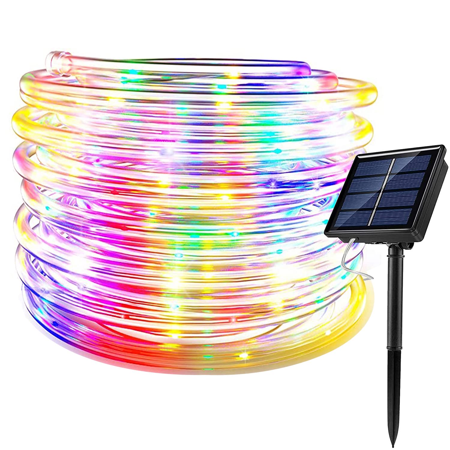 Ruichen Solar Rope Lights Outdoor String Lights, 16.5 Ft 50 Led Tube Light Waterproof Copper Wire Fairy Lights For Garden Fence Yard Christmas Wedding Party (Multicolor)