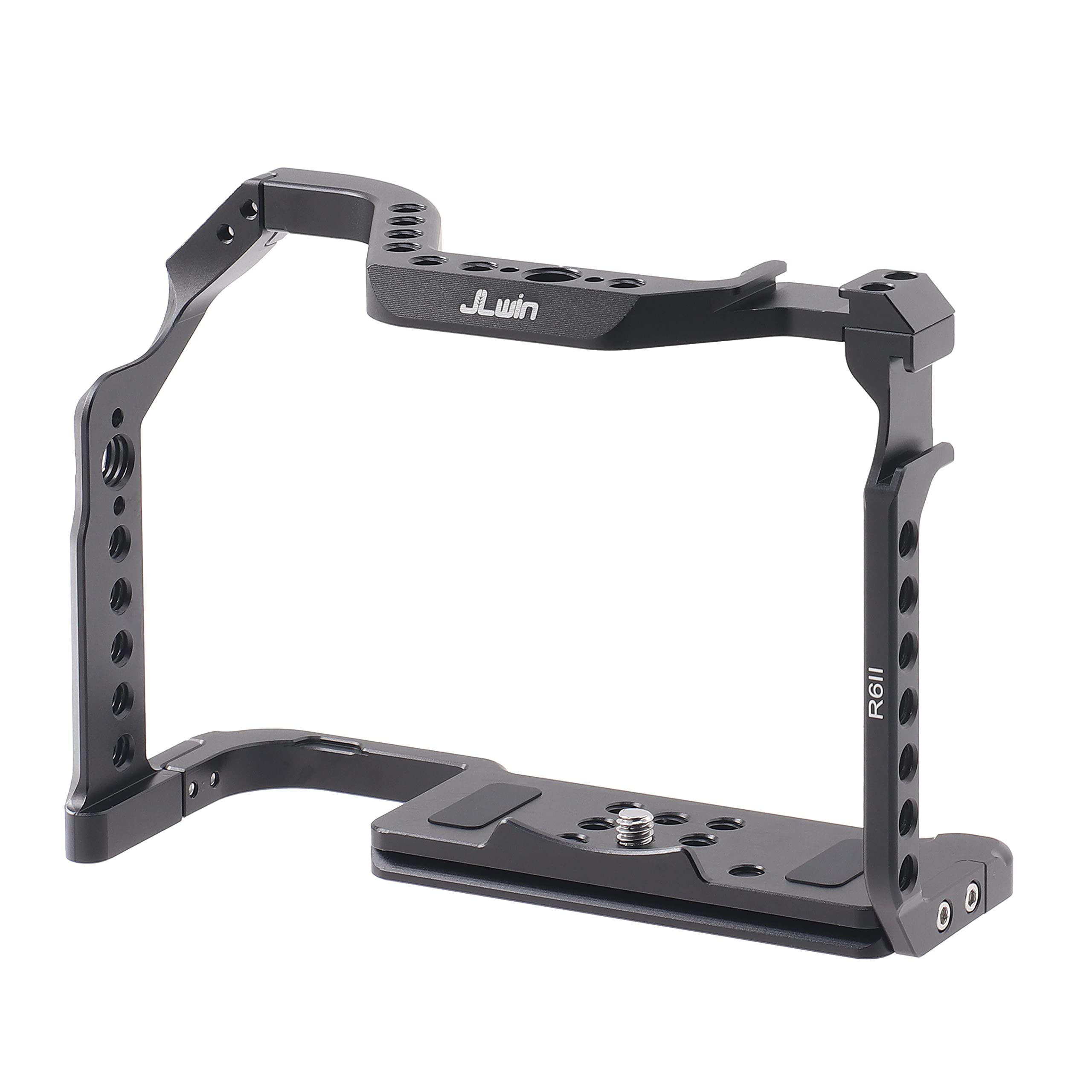 Focusfoto Camera Cage +Top/Side Handle Grip Kit For Canon Eos R6 Mark Ii Mirrorless Camera, Aluminium Alloy Stabilizer With Cold Shoe, 1/4" Screw Mouting, Arrl 3/8" Locating Hole For Video Filmmaking