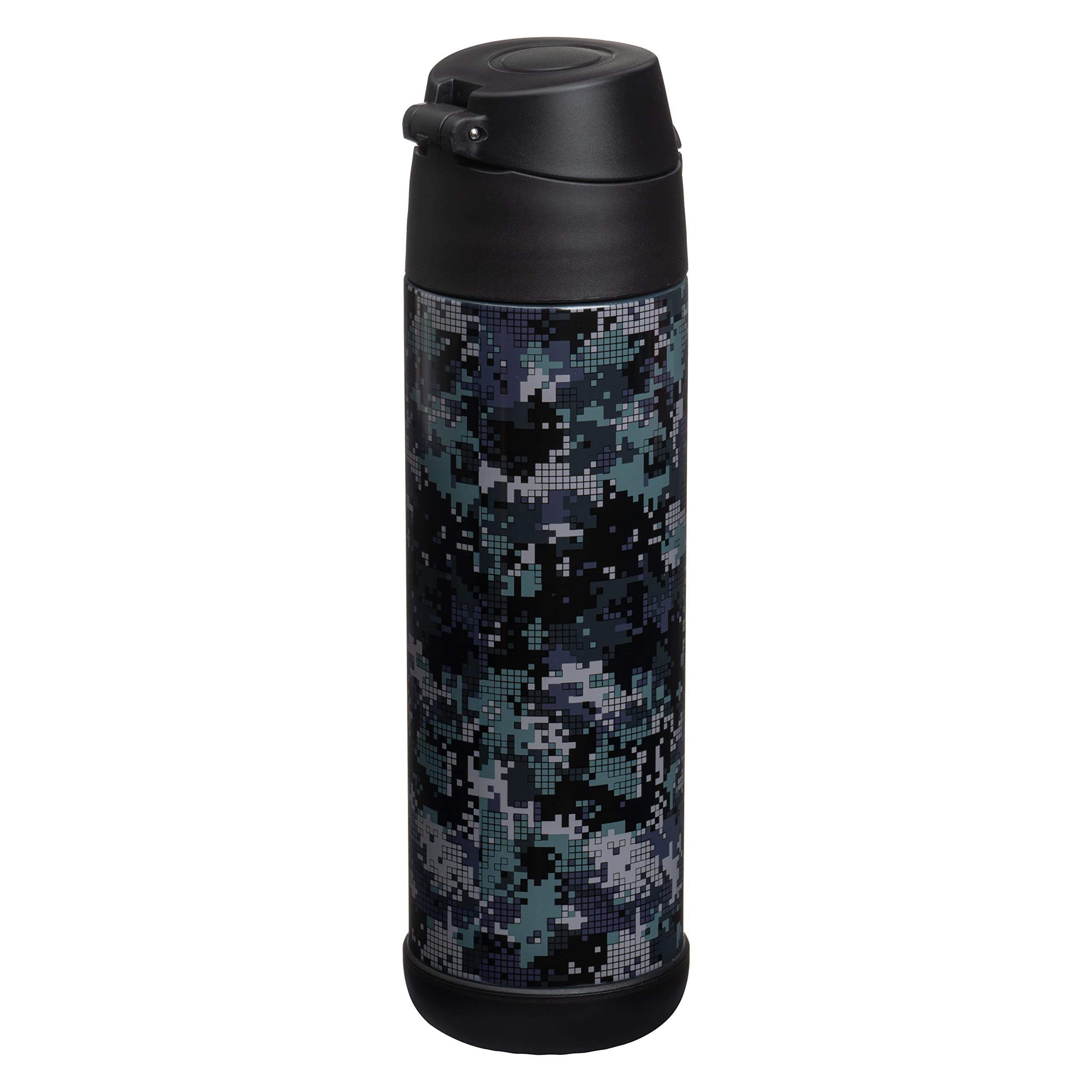 Snug Kids Water Bottle - Insulated Stainless Steel Thermos With Straw (Girls/Boys) - Black