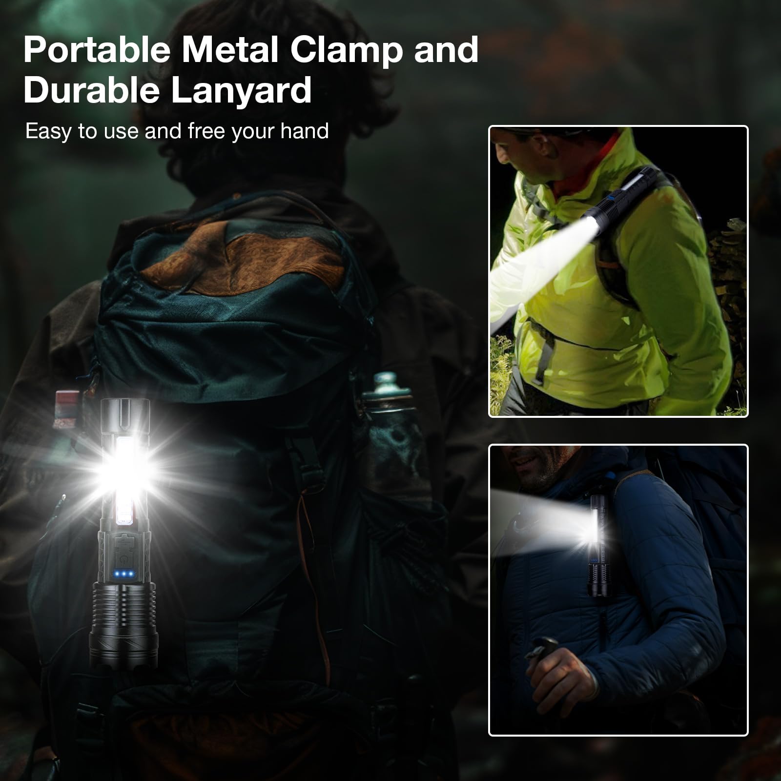 Peascat Flashlight High Lumens Rechargeable 2 Packs, 1,000,000 Lumens Super Bright Led Battery Powerful Handheld Flashlights With 7 Modes, Cob Side Light, Usb C, Zoomable, Waterproof For Emergencies