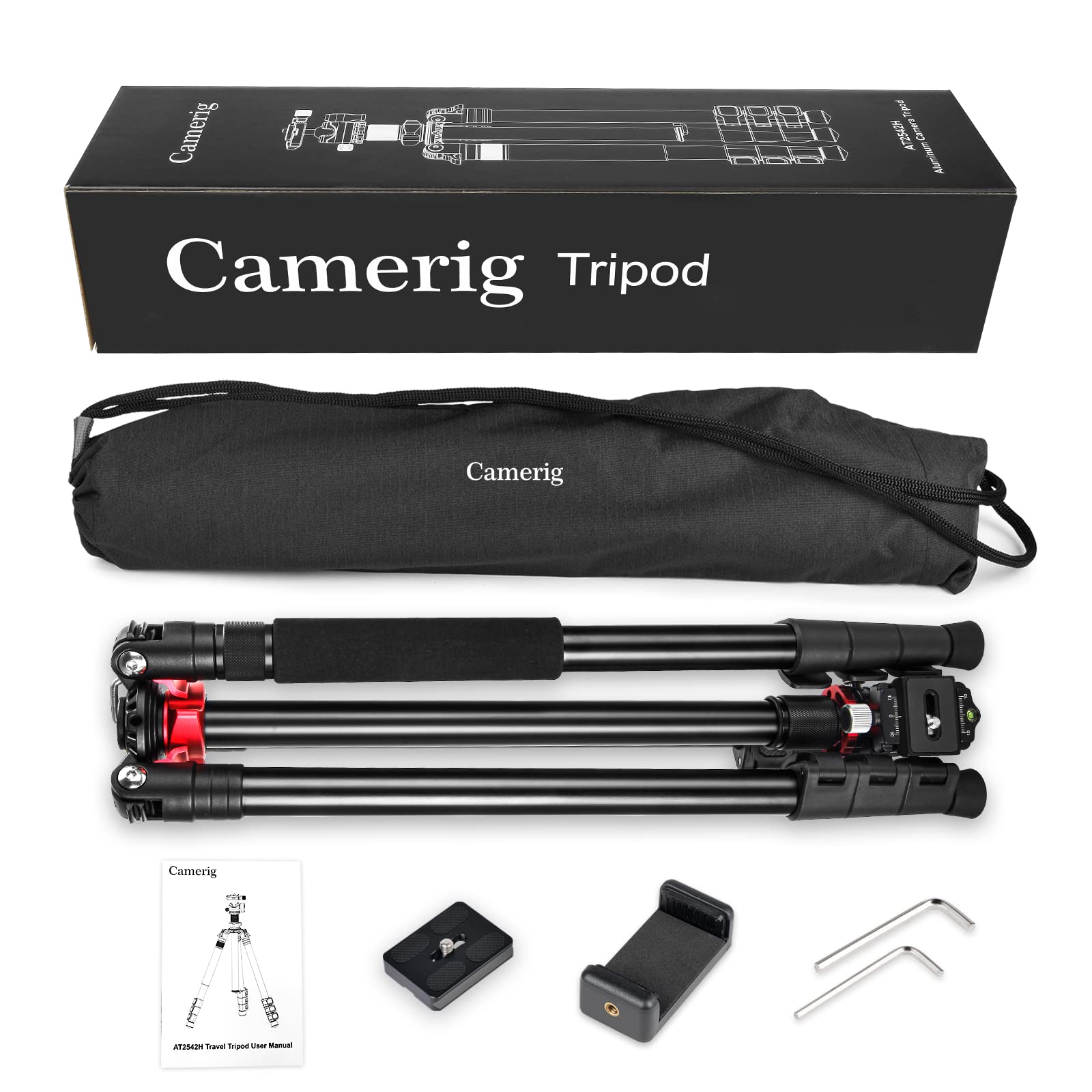 Camerig Camera Tripod, 78.7" Tripod For Camera, Aluminum Professional Camera Tripods & Monopods Load Up To 17.6 Lbs