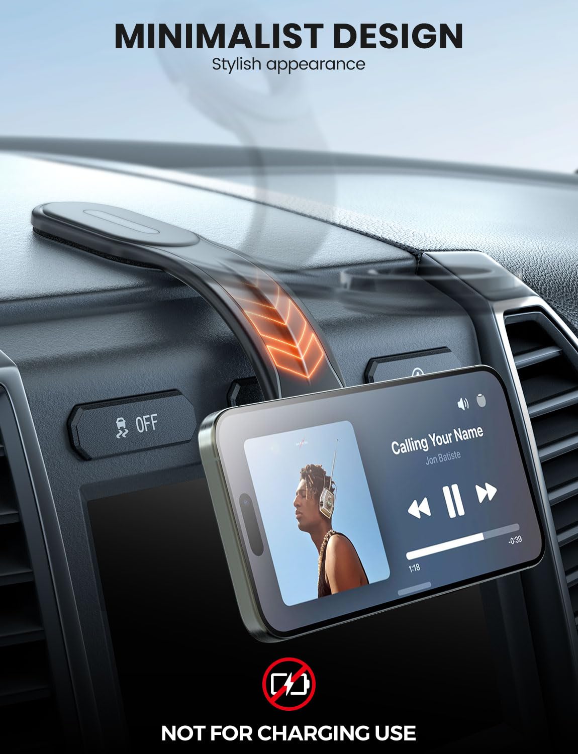Esamcore For Magsafe Car Mount Detachable, Bendable Aluminum Arm Magnetic Phone Holder For Car【20 Strong Magnets】 Cell Phone Mount For Car Dash Fit Iphone 16 15 14 13 Pro Max Mini Mag Safe Accessories