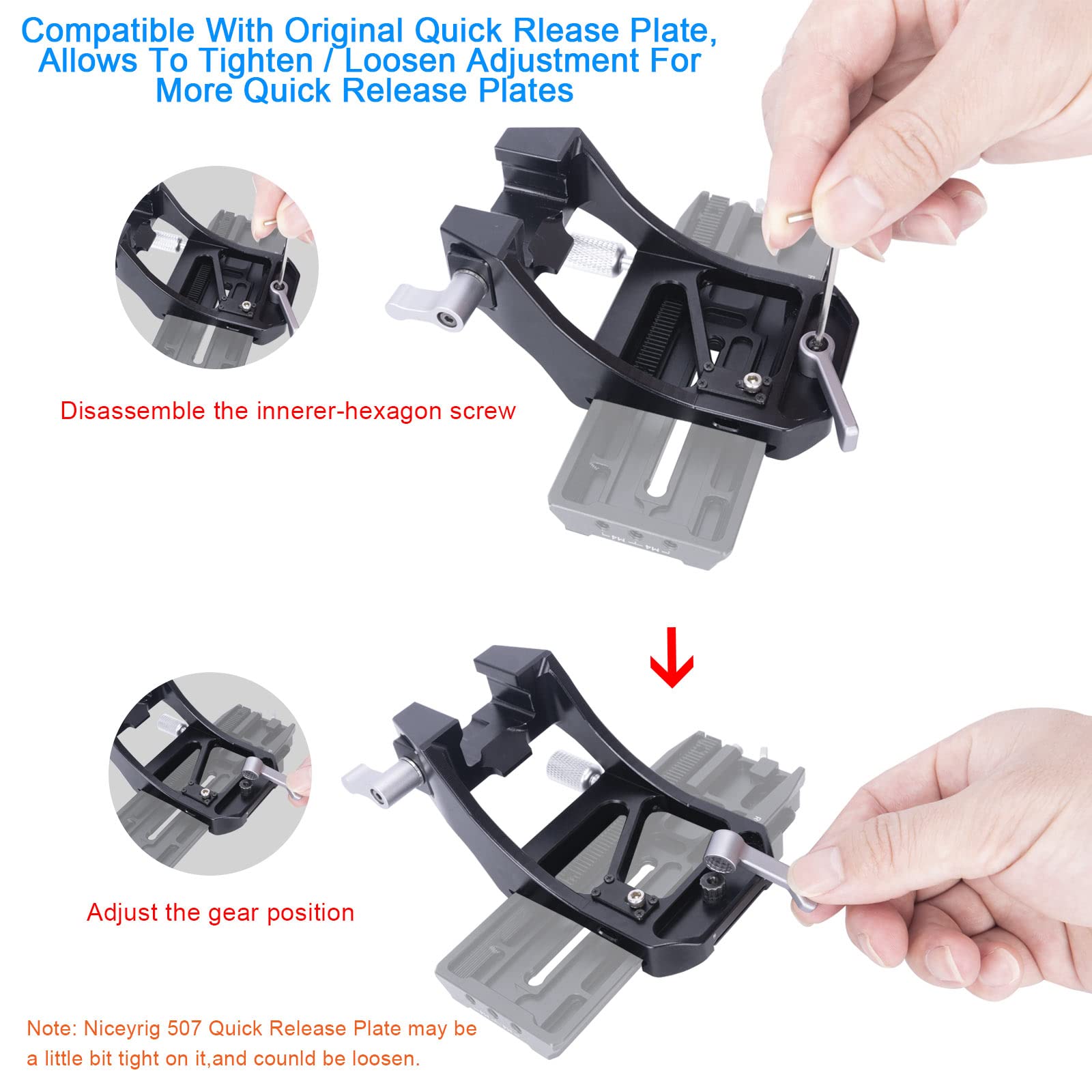 Niceyrig Vertical Mount Gimbal Plate For Dji Rs 2 / Rsc 2 / Rs 3 / Rs 3 Pro - 528