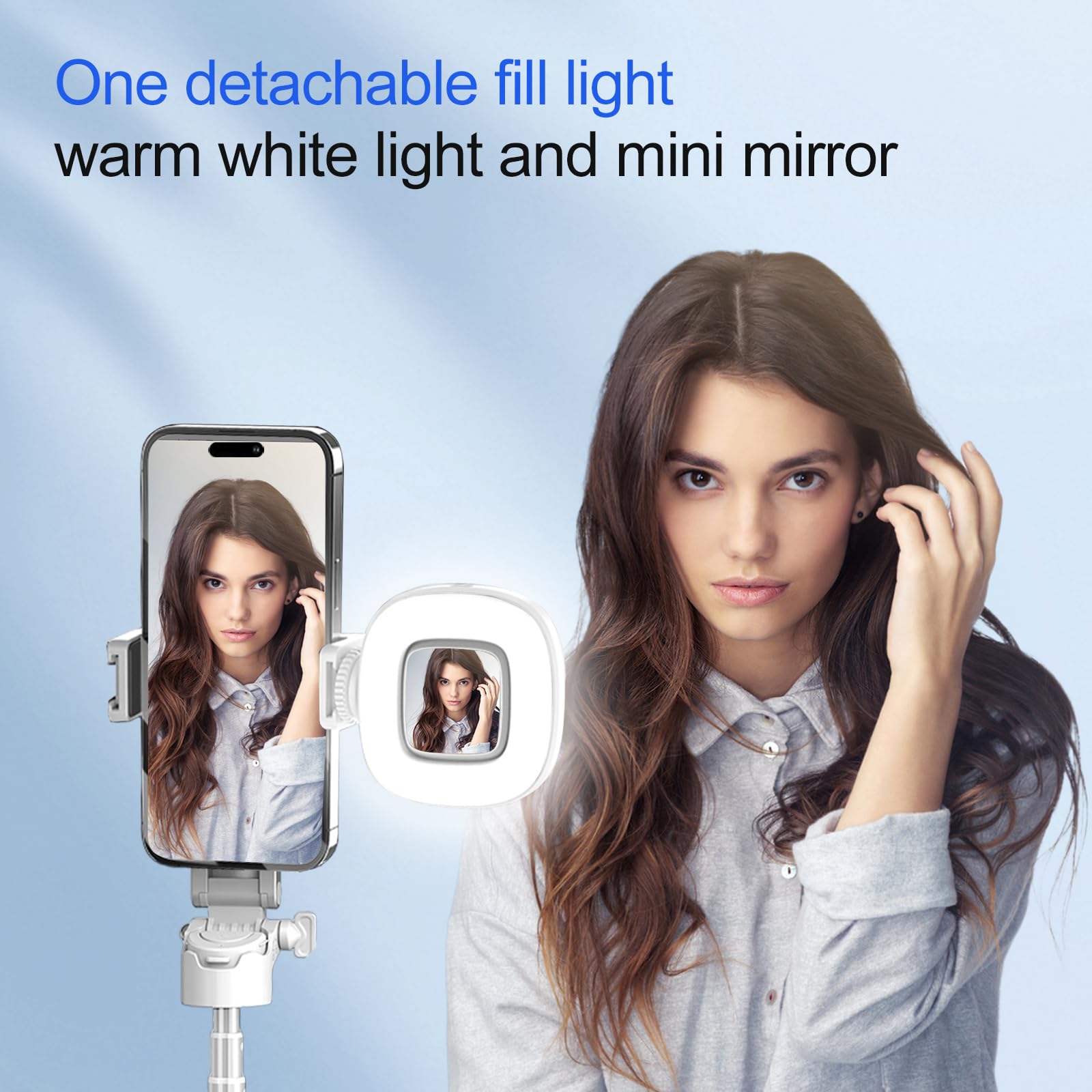 Crideng Magnetic Selfie-Stick Tripod, Travel Tripod Stand With Remote Control & Fill Light, Portable Retractable Cell Phone Holder For Photography And Videography