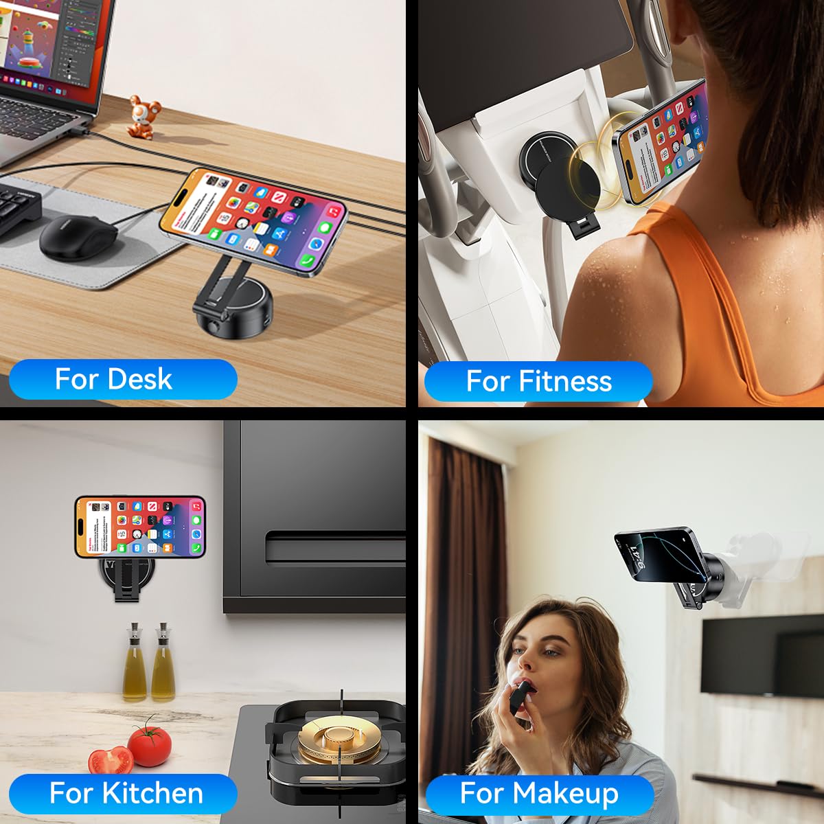 Xo Simple Is Beauty Electric Vacuum Magnetic Suction Phone Holder,Adjustable And Foldable Car Mount,Strong Magnetic Car Phone Holder For Iphone16/15/14/13/12,For Shower/Car/Mirror/Smooth Surfaces(Not Charging Phone)