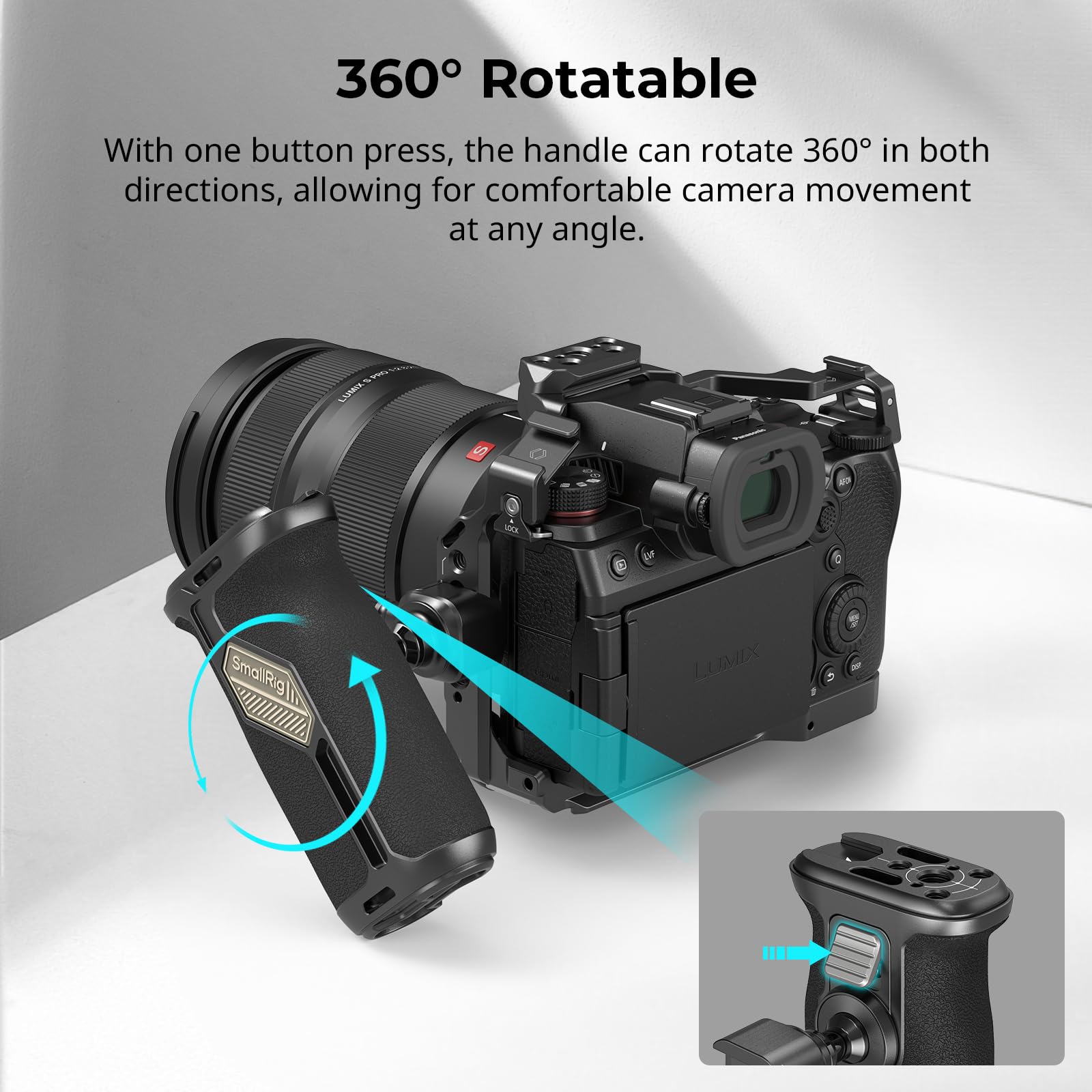 Smallrig Push-Button Rotating Nato Side Handle For Left And Right Hand And Cage For Blackmagic Design Cinema 6K