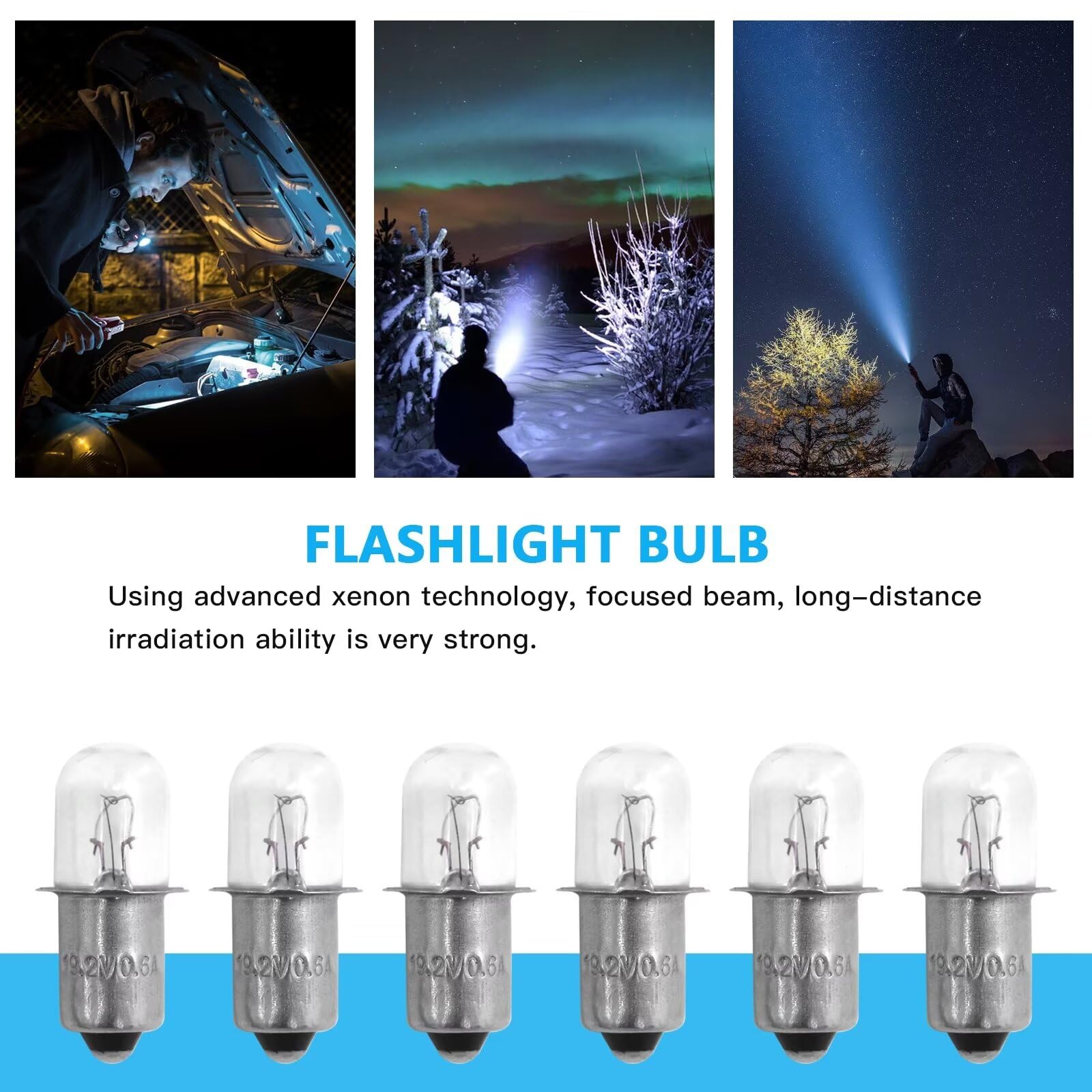 Acupress Superior 19.2 Volt Flashlight/Worklight Replacement Xenon Bulbs 19V For Craftsman 19.2 Flashlight -6 Pack