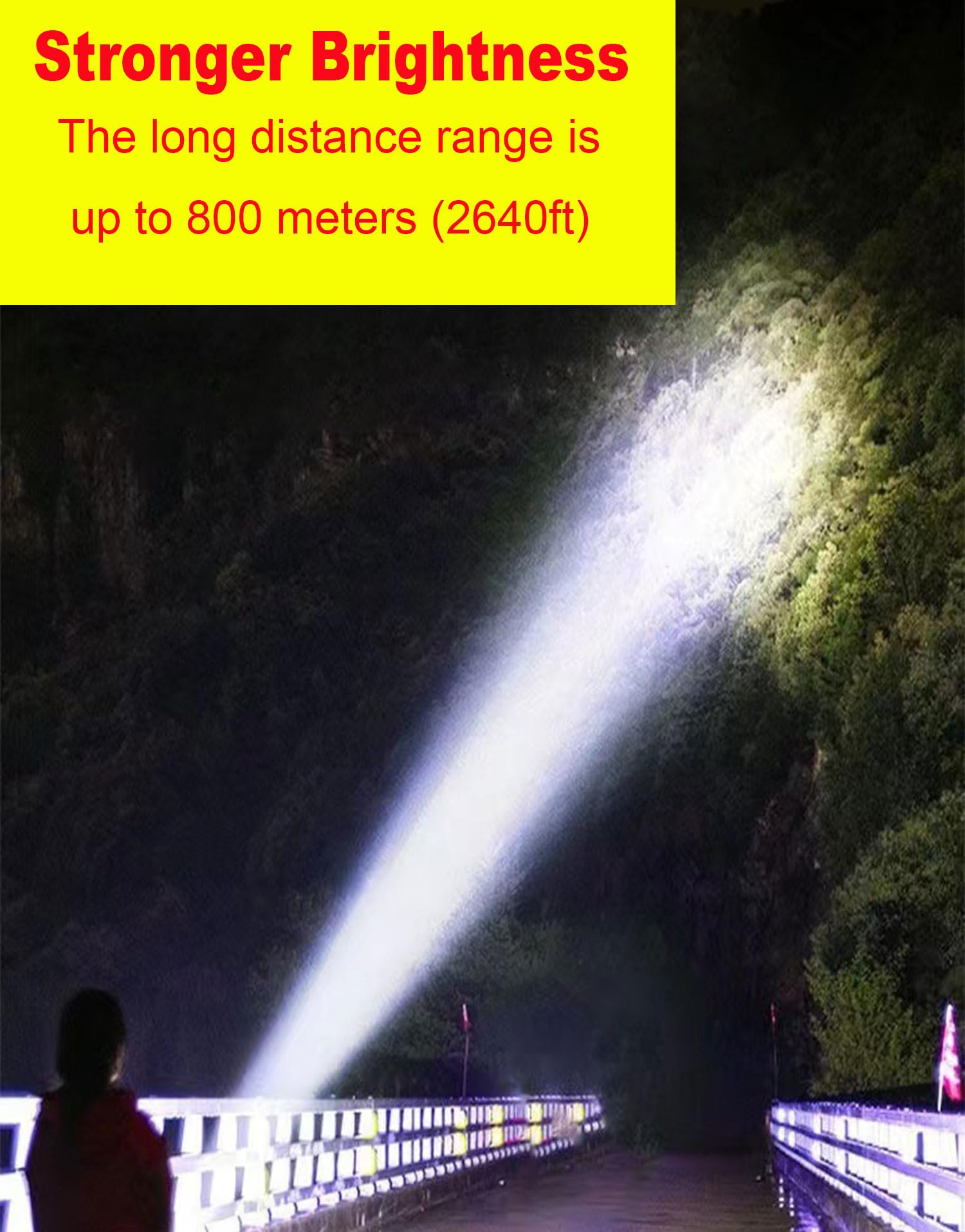 Suyooulin Solar Rechargeable Led Searchlight, Super Bright 13000Lm Handheld Led Spotlight, Multi Function Camping Lantern Flashlight, 6 Light Modes, Waterproof Ipx4, Power Bank, For Emergency, Home