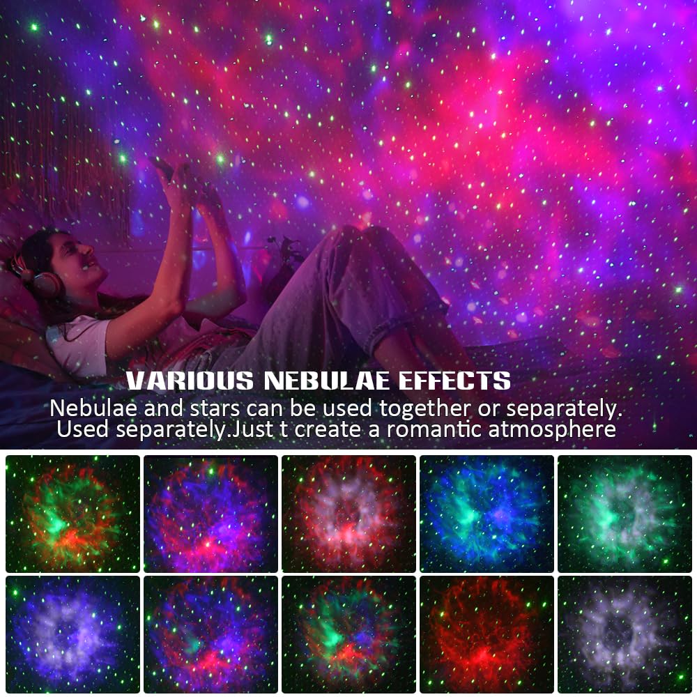 Argigu Star Projector Galaxy Projector Night Light,Astronaut Space Projector,Starry Nebula Ceiling Led Lamp With Timer And Remote,White Noise,Kids Room Decor Aesthetic For Christmas,Birthdays,Valentine'S Day