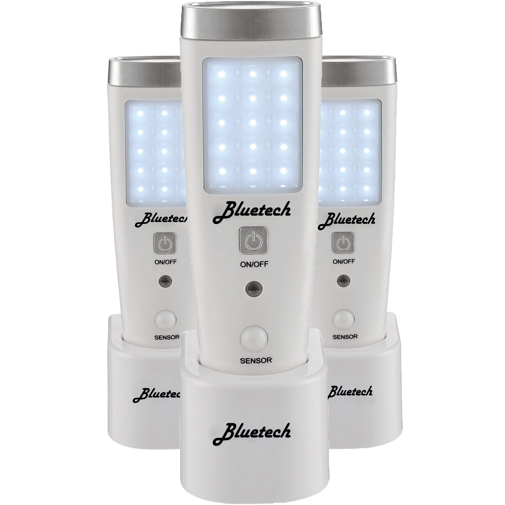 Avalon Bluetech Led Flashlight Night Light For Emergency Preparedness, Portable Unit With Motion Detection,Power Failure Light, Etl Approved Blackout Light- 3 Pack, White