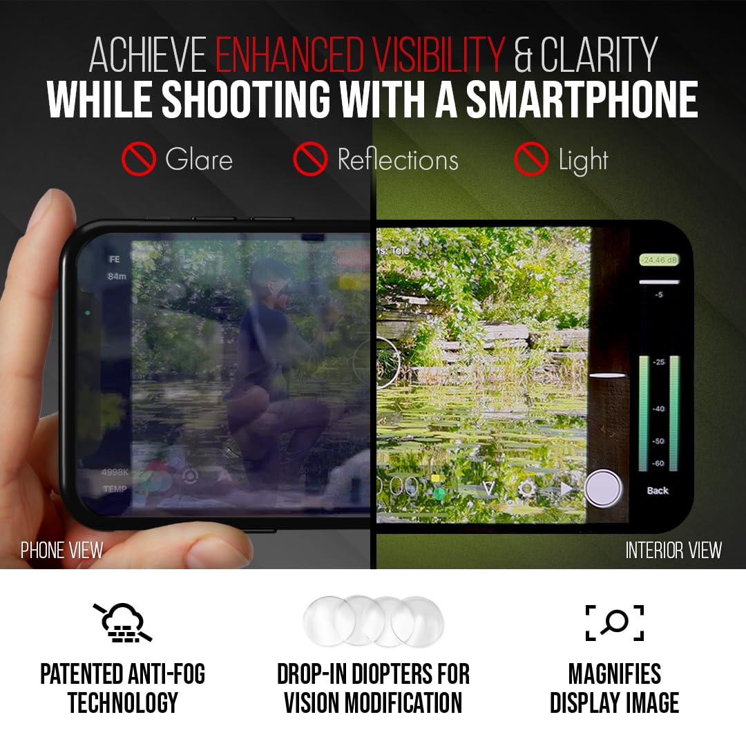 Zacuto Director’S Rig  Smartphone Video Rig With Smart Z Finder, Director’S Grip, Accessory Rail, Bridge, Diopters & Anti-Fog Shields  Filmmaking & Content Creator Accessories For Mobile Phones