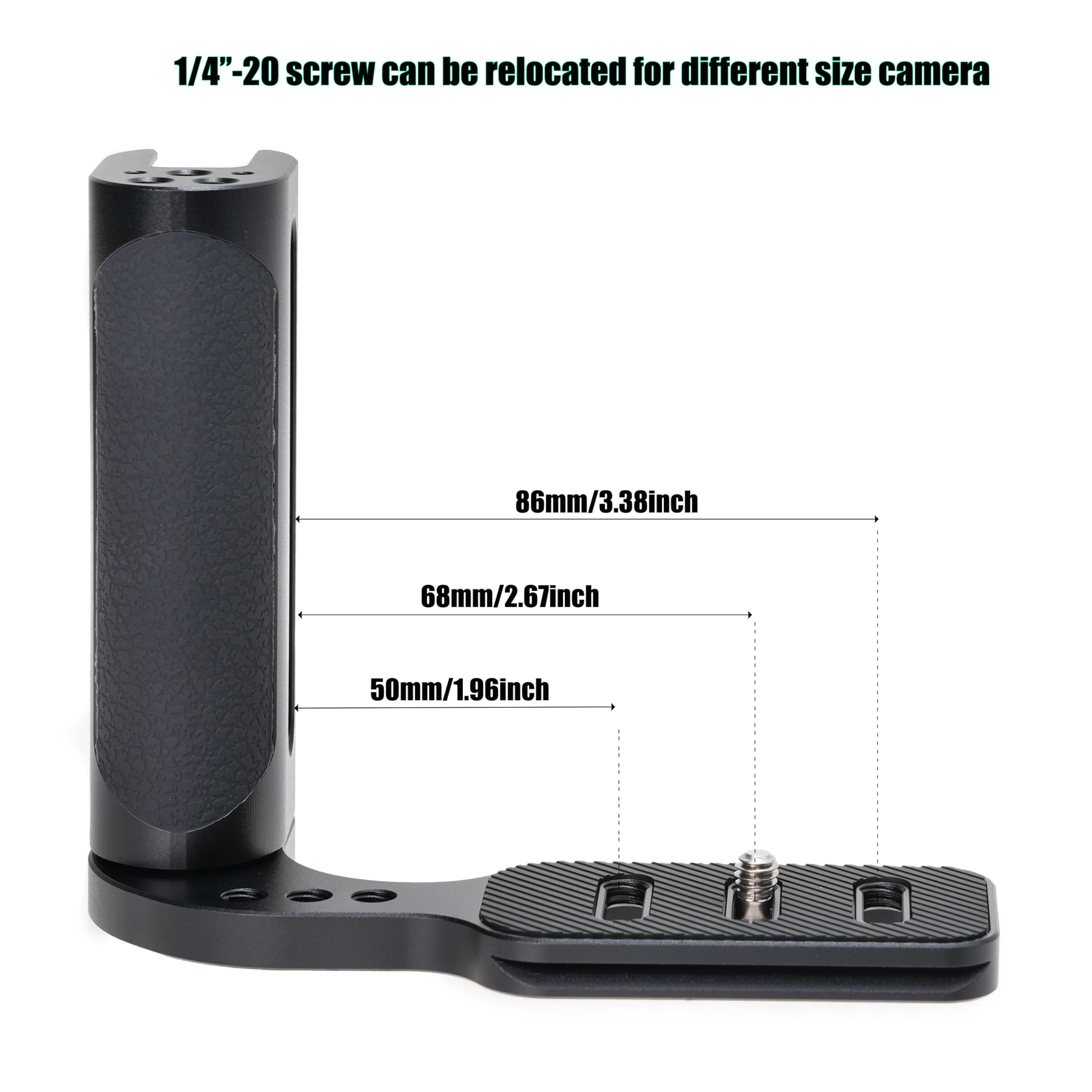 Fotga Universal Left-Hand Side Handle Grip Holder Video Stabilizer With Arca Swiss Base Plate For Canon/Nikon/Sony/Panasonic Dslr Mirrorless Camera,Cold Shoe 1/4"-20 Holes For Led Light/Microphone