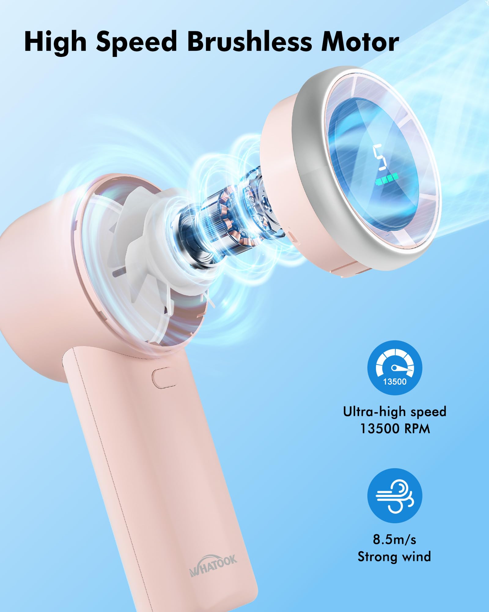 Portable Fan Handheld Mini Fan: High Speed Cooling Fans 10 Hours Battery Life Usb Rechargeable