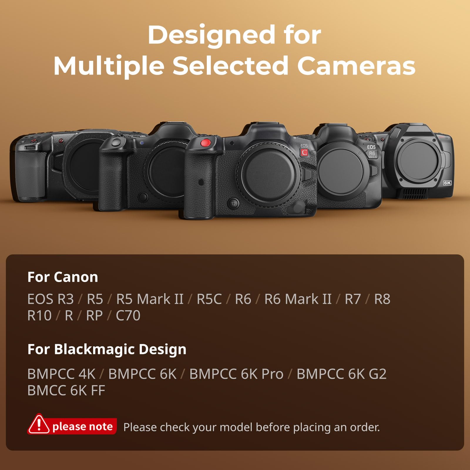 Smallrig R5 / R5 C / R6 Cage For Canon R5 R6 R5 C+Stepless Rotating Side Handle With Trigger Rec & 2 Control Cables For Canon R5 Ii / R5 / R6 / R6 Ii
