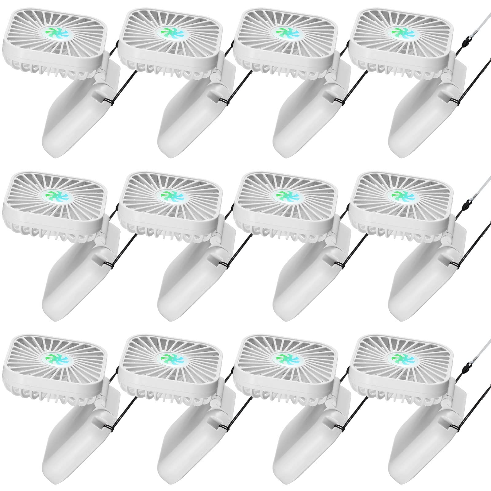 Hortsun 12 Pack Personal Necklace Fans Portable Neck Hanging Mini Handheld Hand Held Fan For Cooling - Koospark