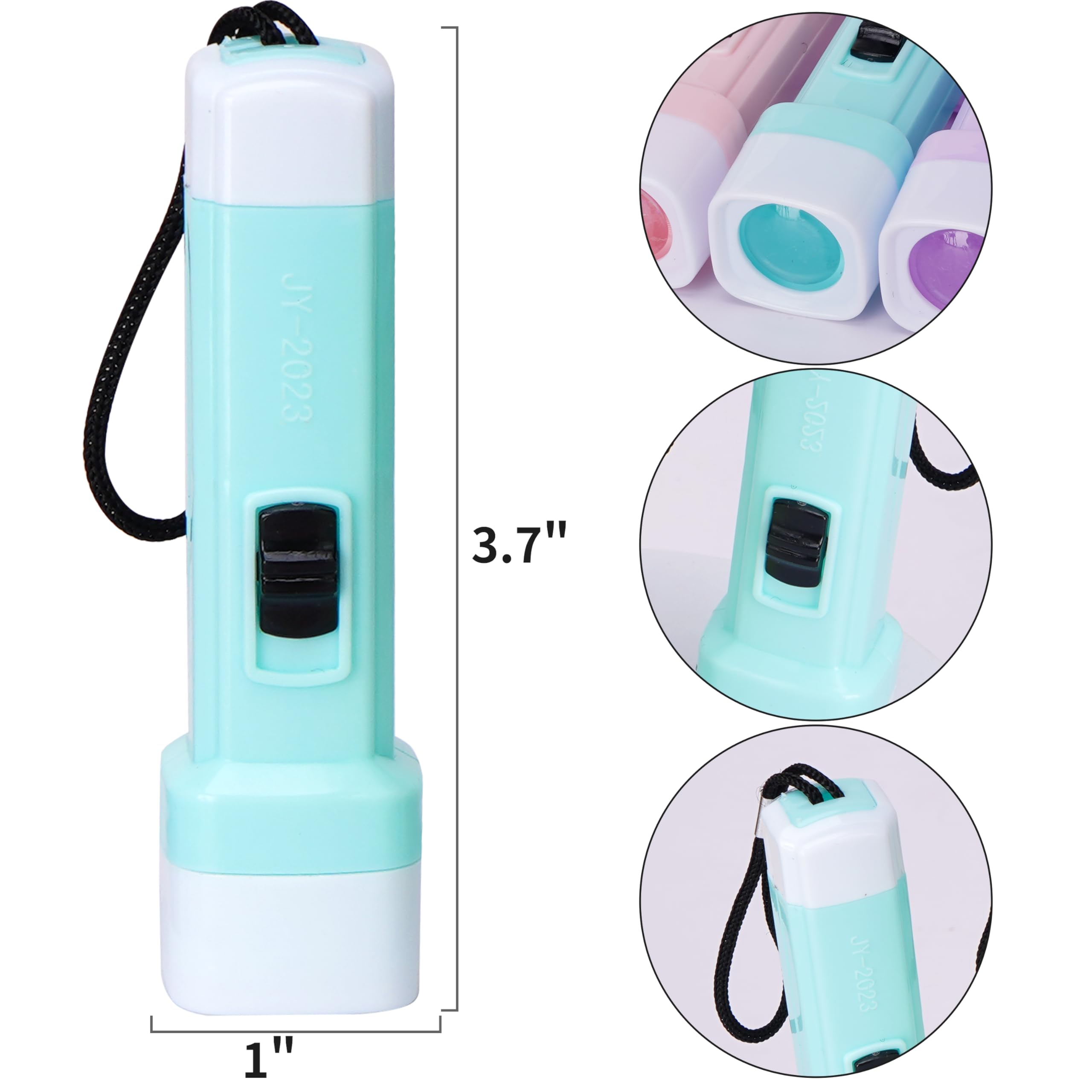Proloso 30 Pcs Flashlight Small Mini Flashlight Set With Lanyard Plastic Torch For Kids Camping Hiking Night Party Favors