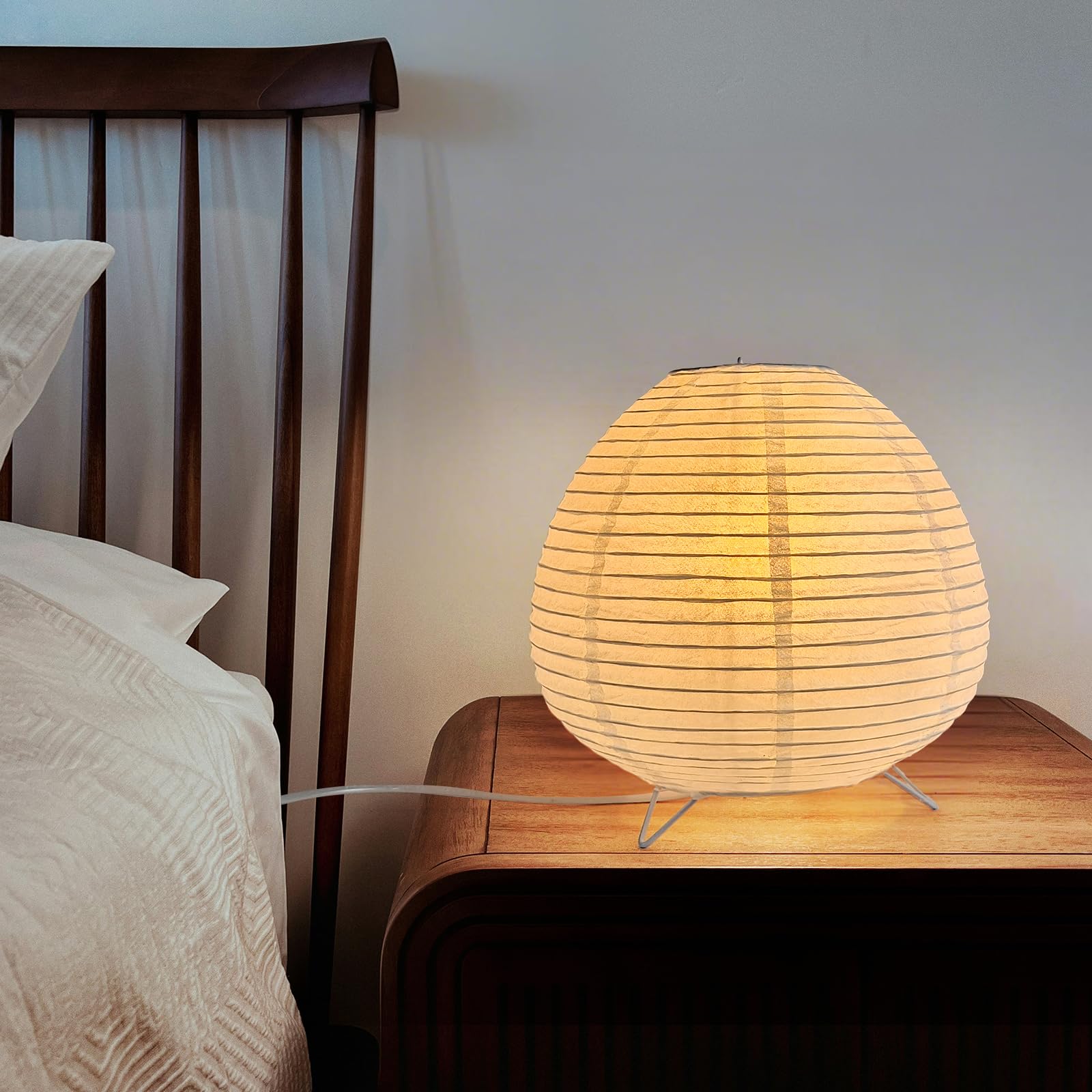 Cmhsytke Small Paper Lamp, Japanese Lamp Lantern Table Lamp, Paper Table Lamp, Lantern Lamps For Desk Bedrooms Bedside Night Light (Raindrop)