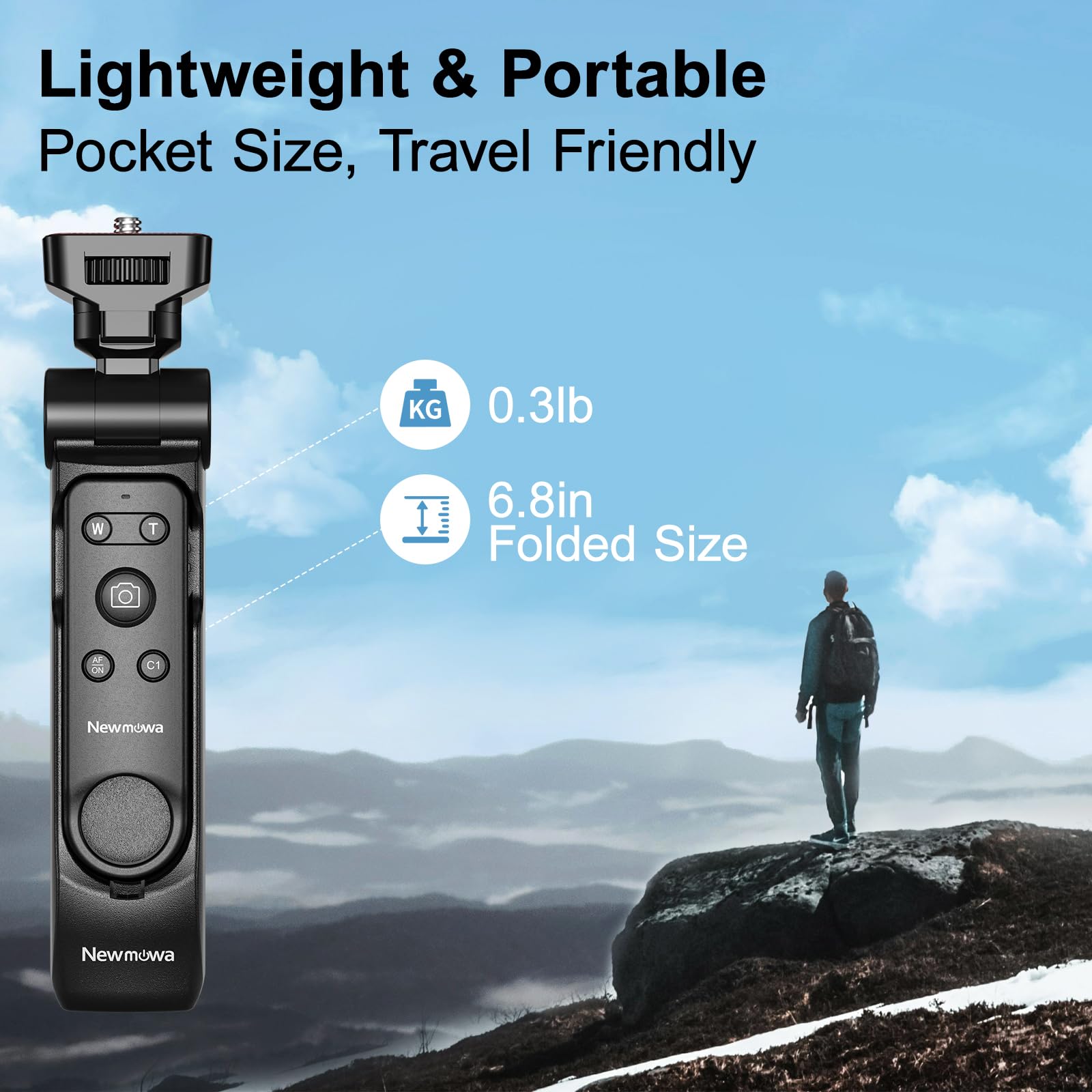 mowa Wireless Remote Control Shooting Grip & Mini Tripod For Sony Zv-1, Zv-1F, A7 Iii, A7R Iii, A9, A6100, Rx100 Vii, Canon Eos Rp, Eos R, 6D Mark Ii, 800D, Nikon Z, Z6 Ii, Z50, Coolpix A1000