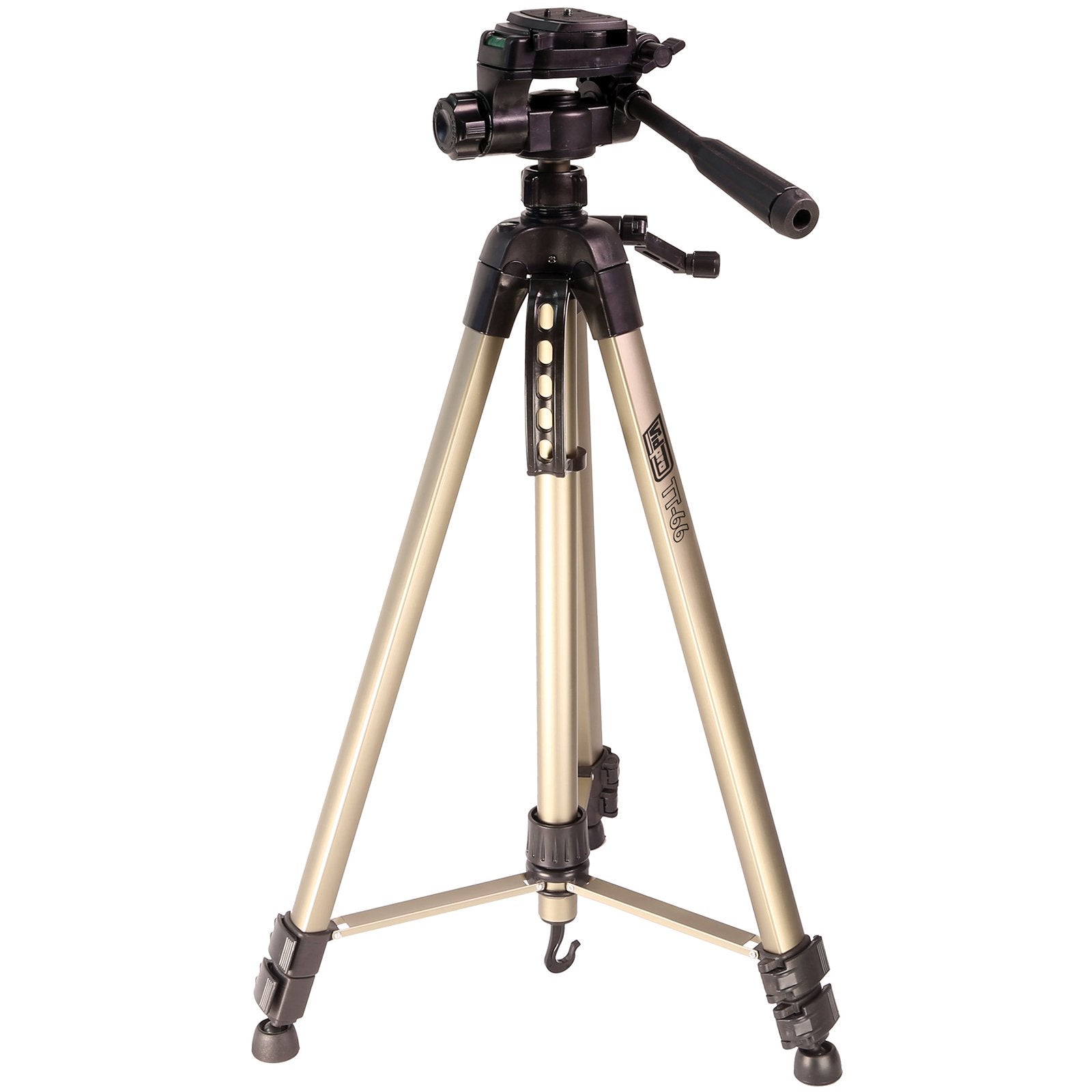 Vidpro Heavy Duty 3-Section Aluminum Tripod With 3-Way Pan & Tilt Head, 66" Max Height