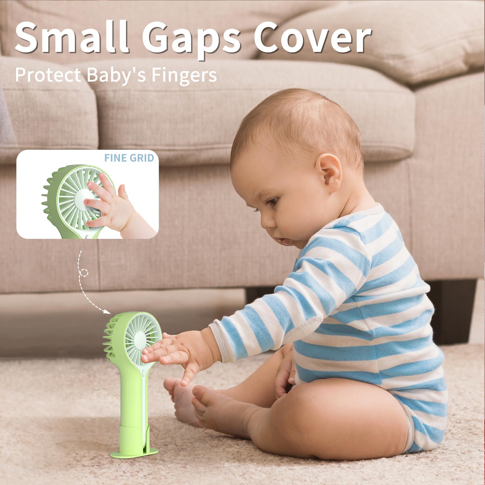 Mini Portable Fan With Base, Small Handheld Fan With 3 Speeds, Usb Rechargable, Battery Operated