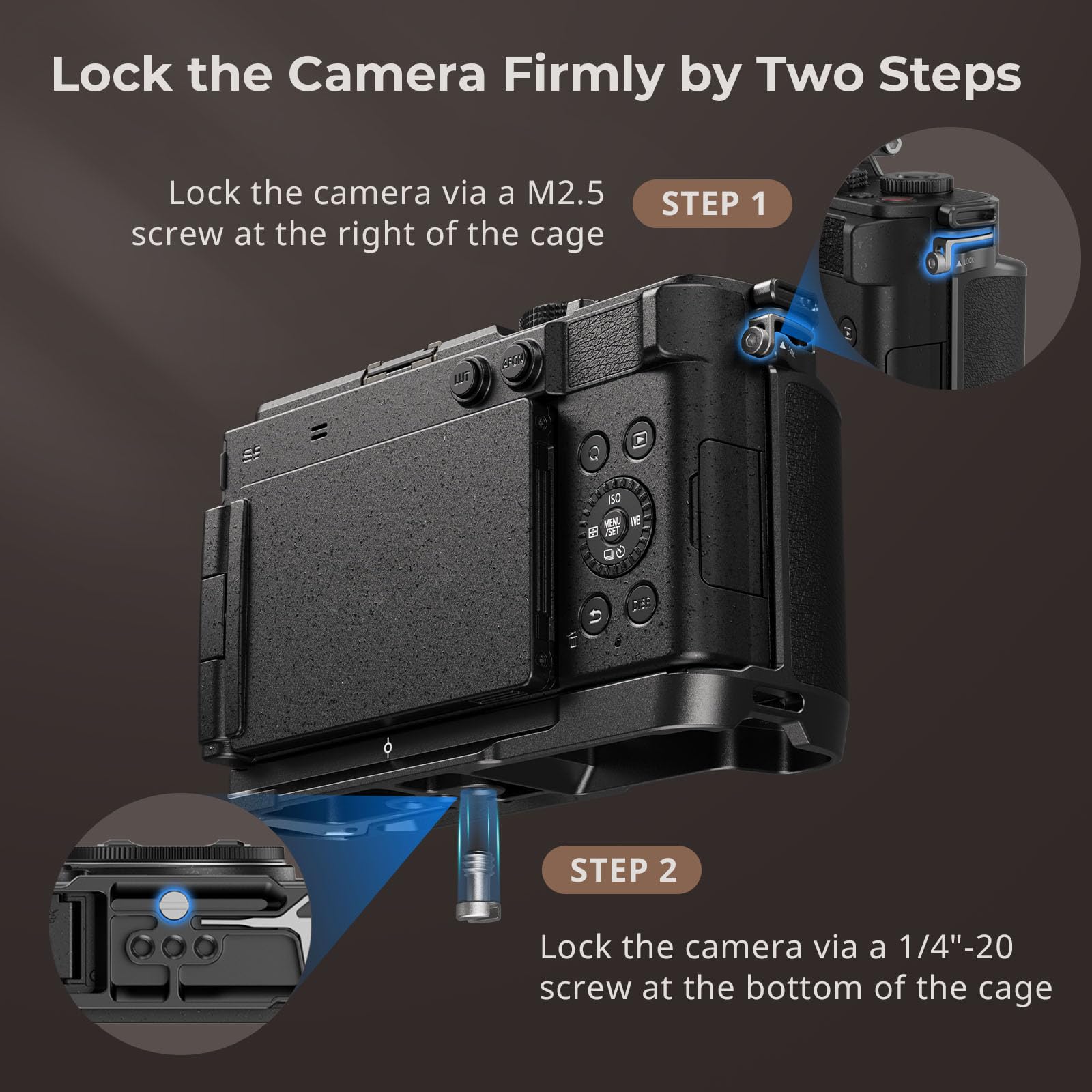 Smallrig Cage For Panasonic Lumix S9, Aluminum Alloy Full Cage, With Quick Release Plate For Arca-Swiss And Cold Shoe Mount For Microphone And Light, With 1/4"-20 Threaded Holes - 4515