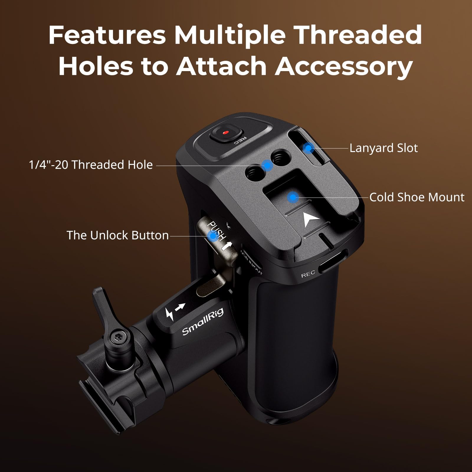 Smallrig R6 Mark Ii Camera Cage For Canon+Stepless Rotating Side Handle With Trigger Rec & 2 Control Cables