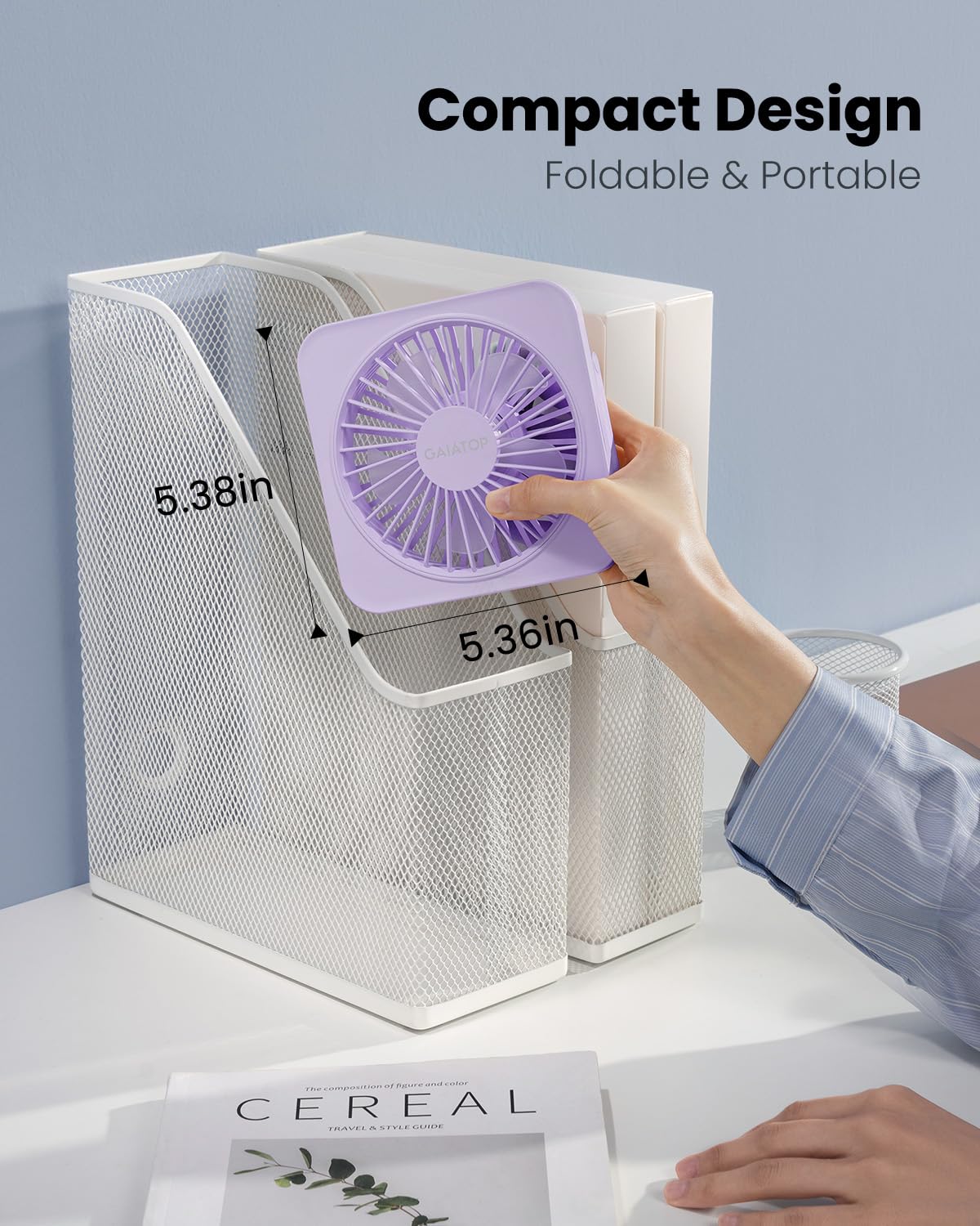 Gaiatop Usb Desk Fan, 5 Inch Small Portable Table Desktop Fans With Strong Wind Ultra Quiet 3 Speeds