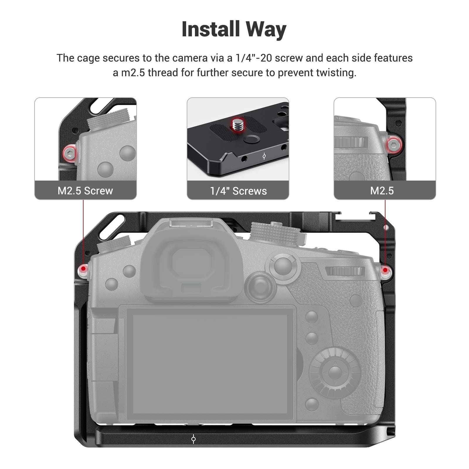 Smallrig Gh5 Gh5S Cage For Panasonic Lumix Camera And Dmw-Xlr1 ( Version) - 2049, Video Stabalization Camera Cage, Professional Video Accessories