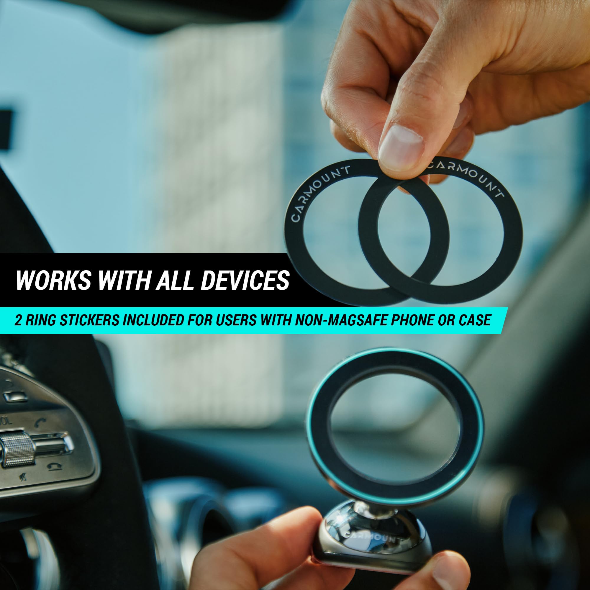 Carmount F3 Magsafe Car Mount  All-Metal Magnetic Phone Dashboard Holder With N52 Magnets Super Strong Hold  360° Rotation  Universal Compatibility For Iphones Pro Max & All Devices
