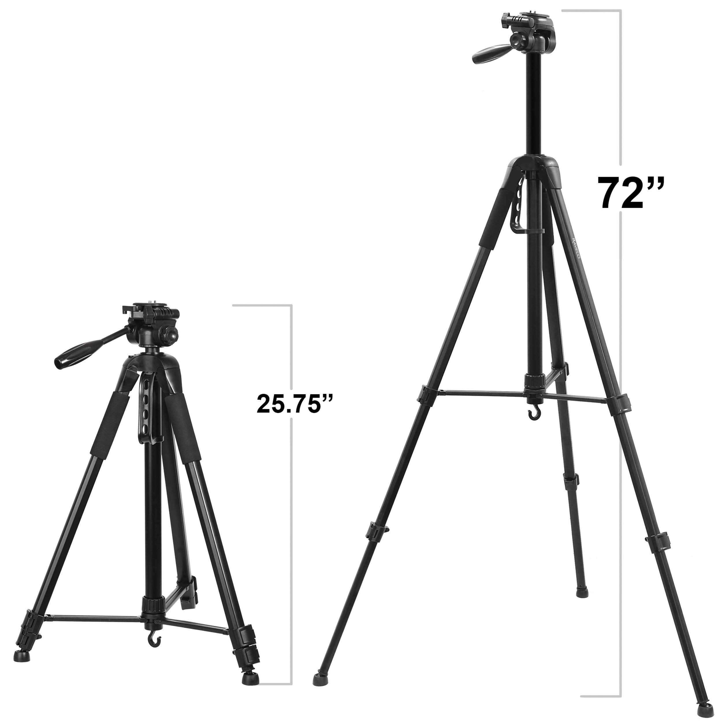 Ravelli Aplt6 72" Light Weight Aluminum Tripod With Bag Includes Universal Smartphone Mount