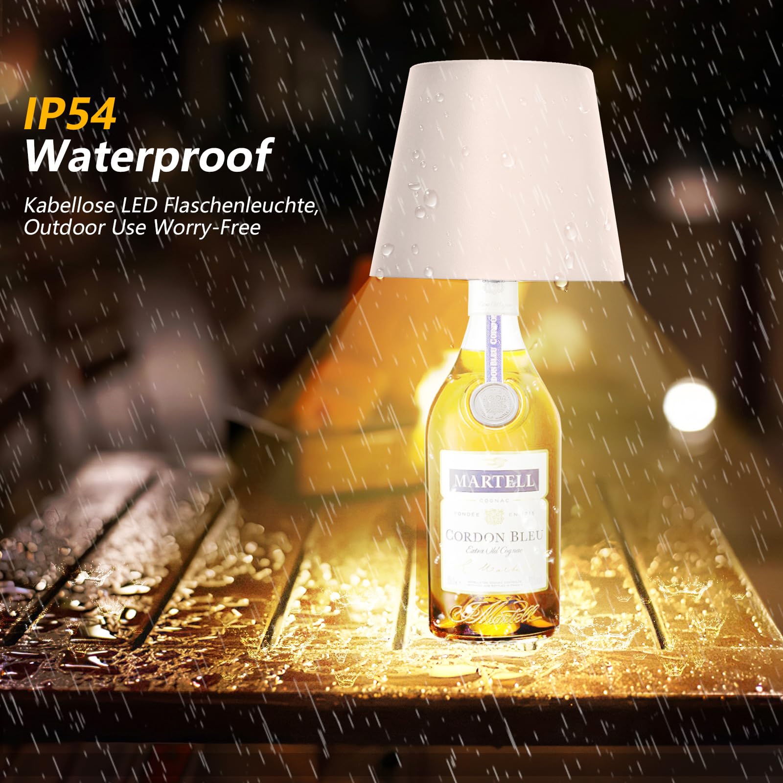 S Sunsbell Wireless Bottle Lamp, Embedded Bottle Light With Rgbw Color Ring, Stepless Dimming Led Bottle Table Lamps, Usb Rechargeable Touch Wine Bottle Lamp For Bars Restaurants Bedroom (White)