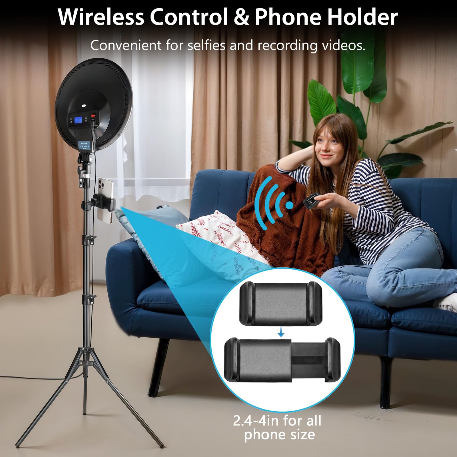 Mactrem 14’’ Large Ring Light With 71" Tripod Stand/Phone Clip,Lcd Display 40W 6000K Full-Screen Selfie Ring Light For Live Stream, Youtube, Tiktok, Video Recording, Makeup,Barber,Tattoo,Photography