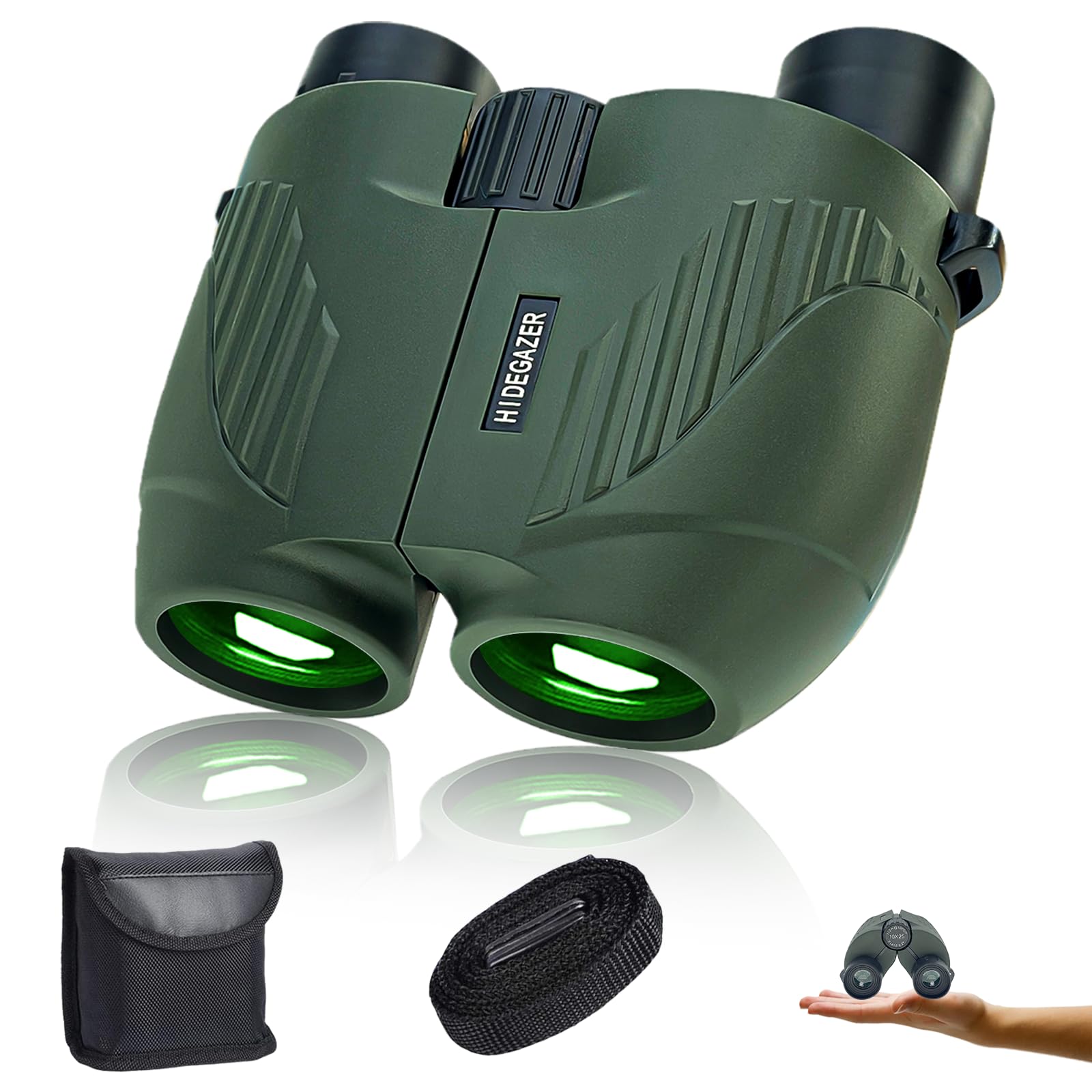 Hidegazer Binoculars For Adults And Kids 10X25 ,Small Binoculars Compact,Large View High Powered Binoculars For Bird Watching,Hunting,Hiking And Sport Games