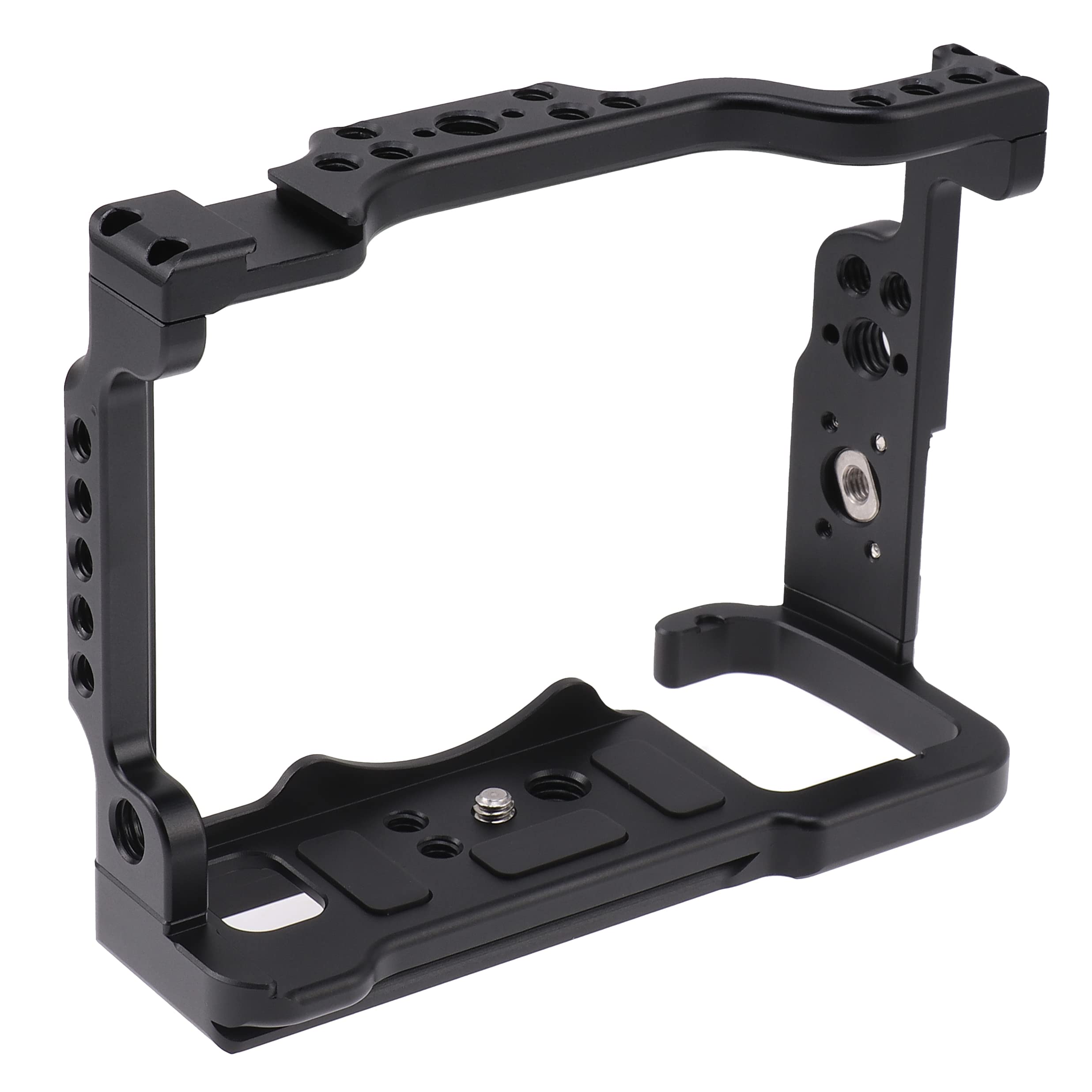 Focusfoto Camera Cage Video Filmmaking Stabilizer Rig Aluminium Alloy Extension Frame With Cold Shoe And 1/4" 3/8" Screw Mouting For Sony Alpha 7 Iv, Ilce-7M4, A7M4, A7 Mark Iv, Α7Iv Mirrorless Camera