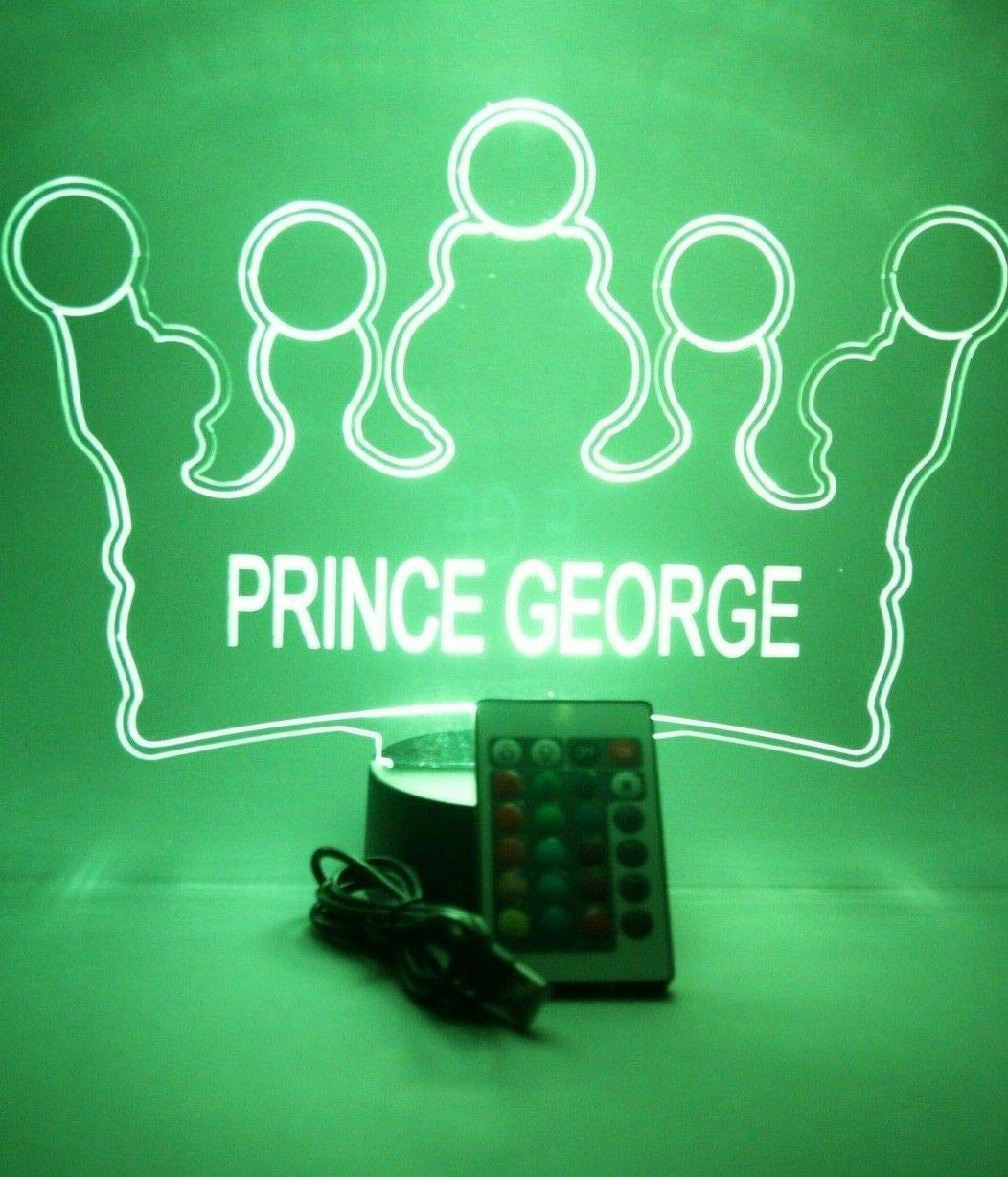 Mirror Mania Boy Prince Male King Crown Night Light Up Lamp Led Personalized Prince King And Name Engraved Table Lamp - It'S Wow, With Remote, 16 Color Options, Dimmer, Engraved, Great