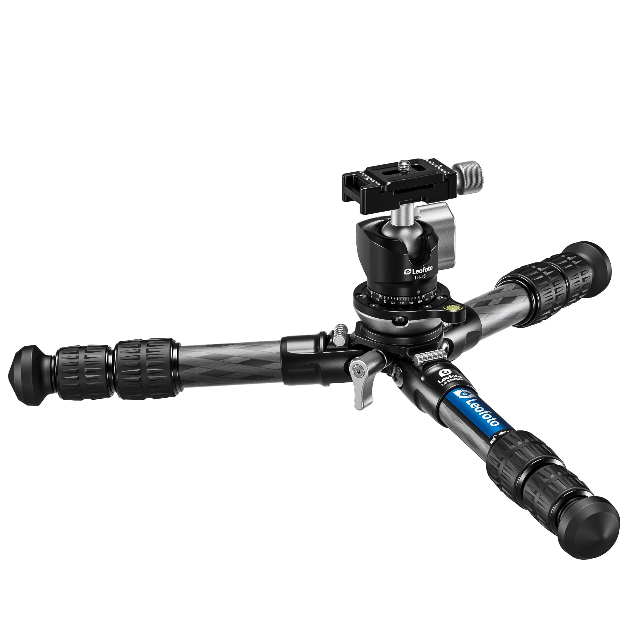 Leofoto Ls-223Cexx Tabletop Tripod W/Built-In Leveling Head, Ranger Series, Carbon Fiber, 3 Leg Sections, Lightweight, Ball Head Optional (Ls-223Cexx+Lh-25)