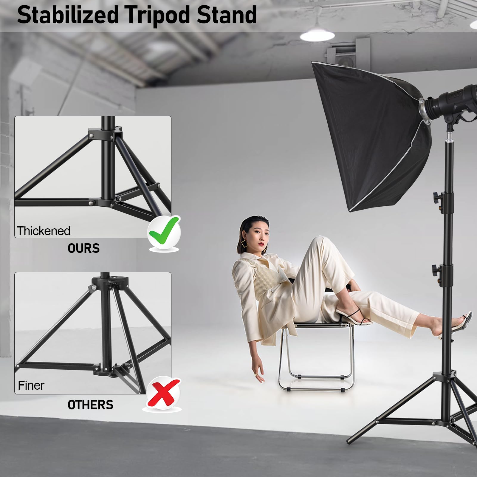 Yijyi Photography Light Stand, 110"/9.2Ft/280Cm Portable Reverse Folding Tripod With Travel Bag Aluminum Heavy Duty For Camera,Video,Softboxes,Umbrell,Wedding Outdoor Video Shooting
