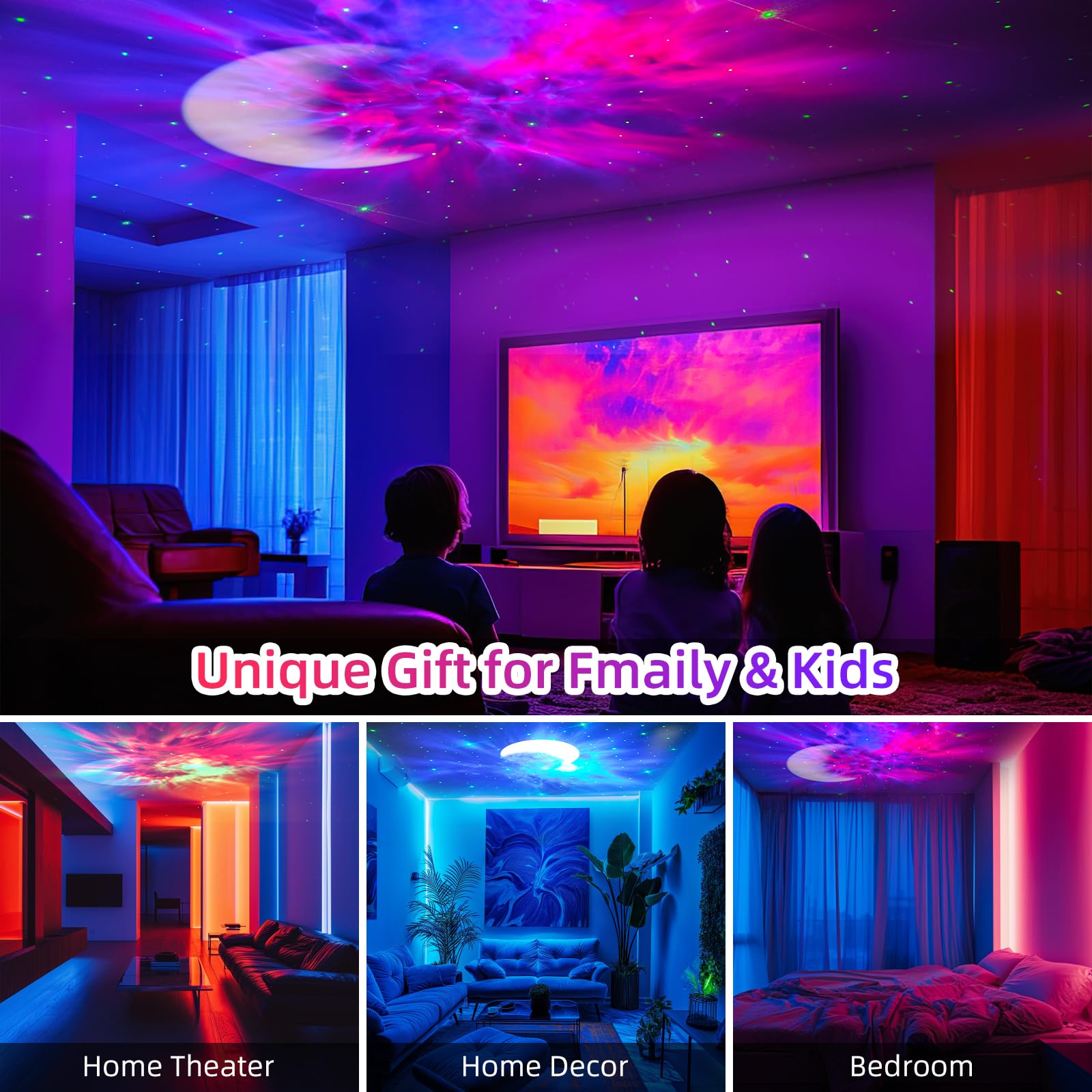 Ruishine Star Projector Astronaut Galaxy Projector - Bluetooth Speaker, White Noise,Moon Nebula Night Light For Bedroom, 360° Adjustable,Timer And Remote, Star Galaxy Projectors For Kids Adult, Choice