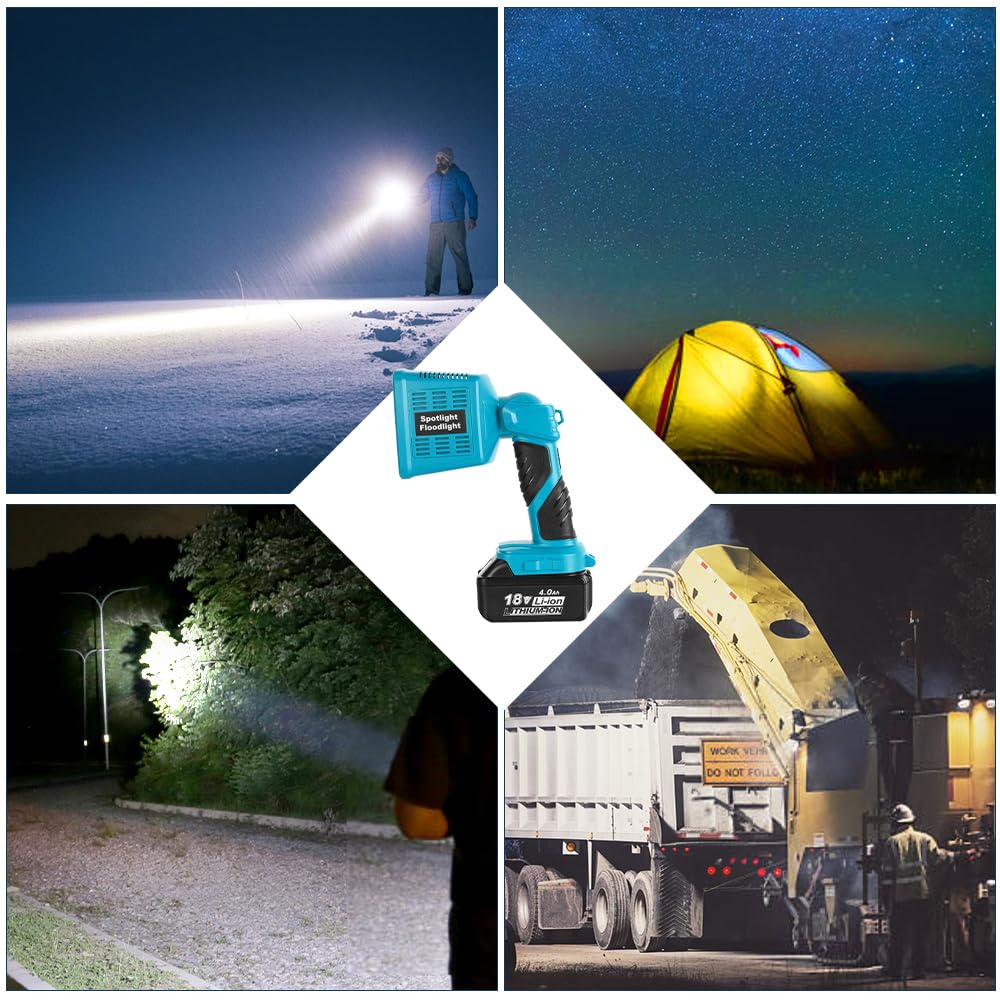 Xidenauqsh 1600Lm Led Flashlight Compatible With Makita 18V Battery, 3 Modes With Usb Port, Cordless Work Light For Indoor Outdoor Emergency, Car Repairing, Camping And Jobsite Lighting(Batteries Not Included)