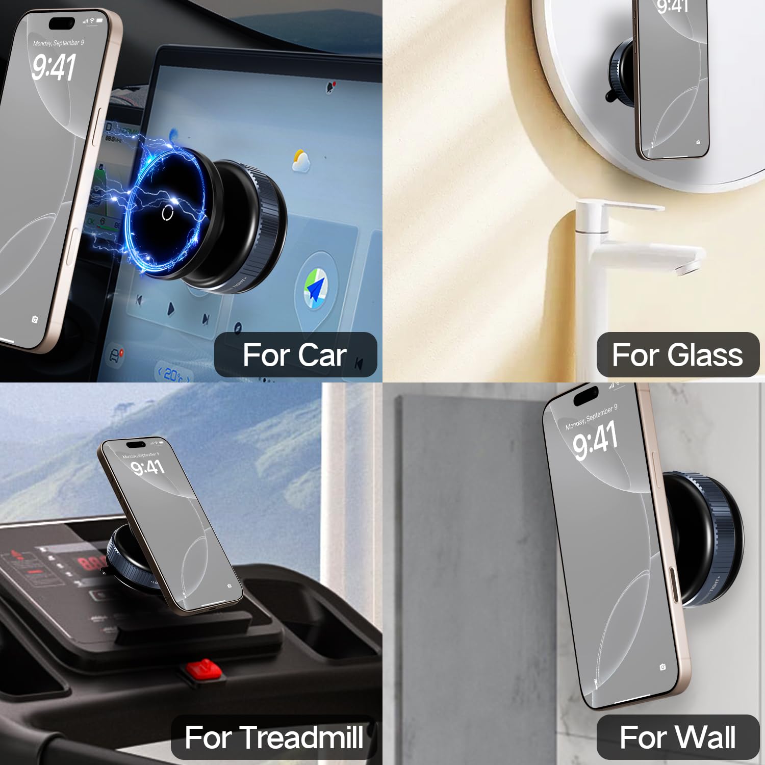 Dreambee Ultra Vacuum Magnetic Suction Car Phone Holder, 360° Rotatable Car Phone Mount, Suction Cup Car Phone Mount For Iphone 16/15/14/13/12 & All Smartphones, Hands- Holder For Car/Mirror/Glass